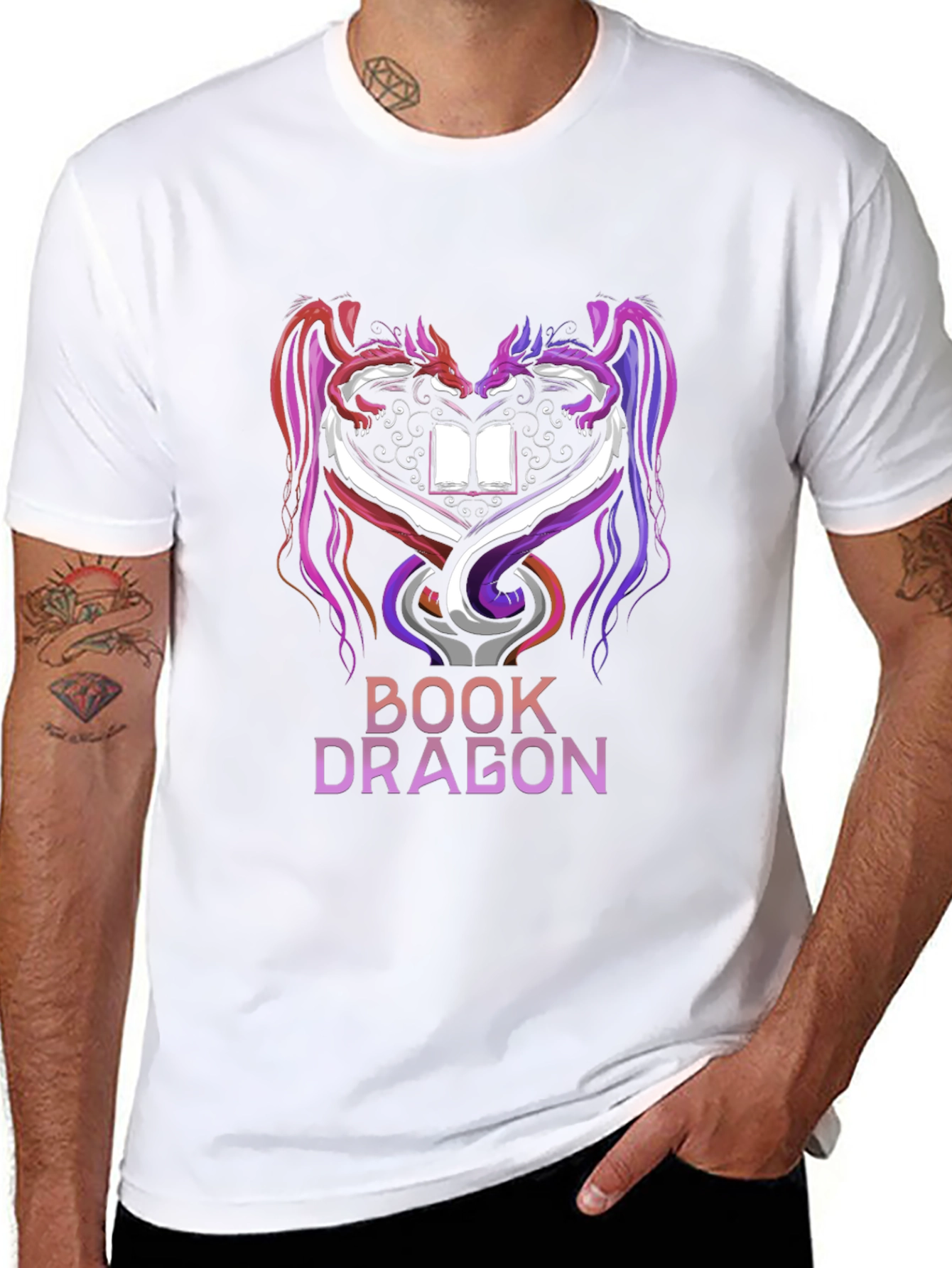 Book Dragon Graphic Tee - Fantasy Lover T-Shirt
