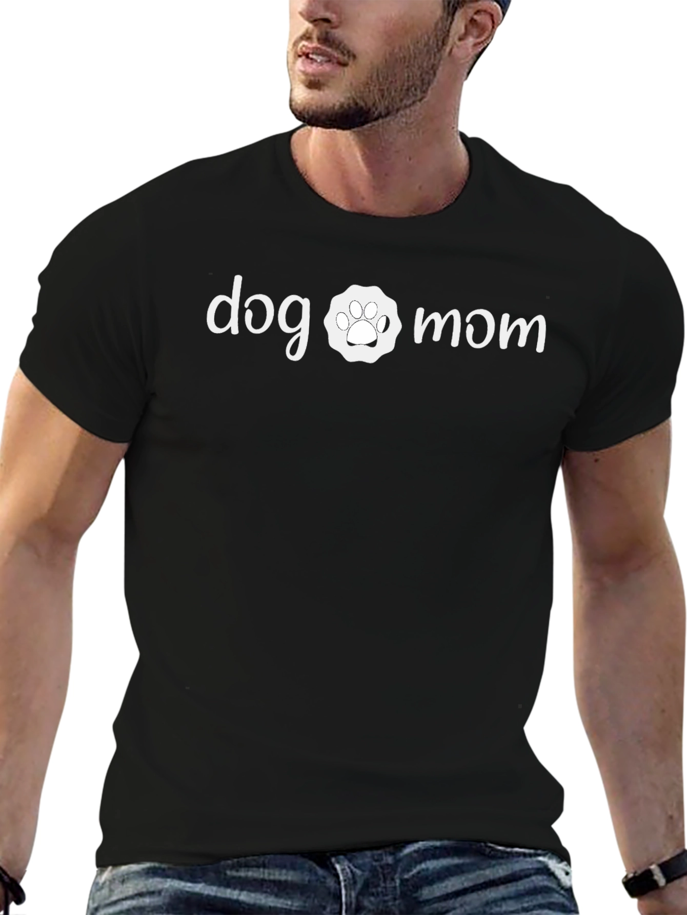 Dog Mom T-Shirt - Cute Paw Print Design