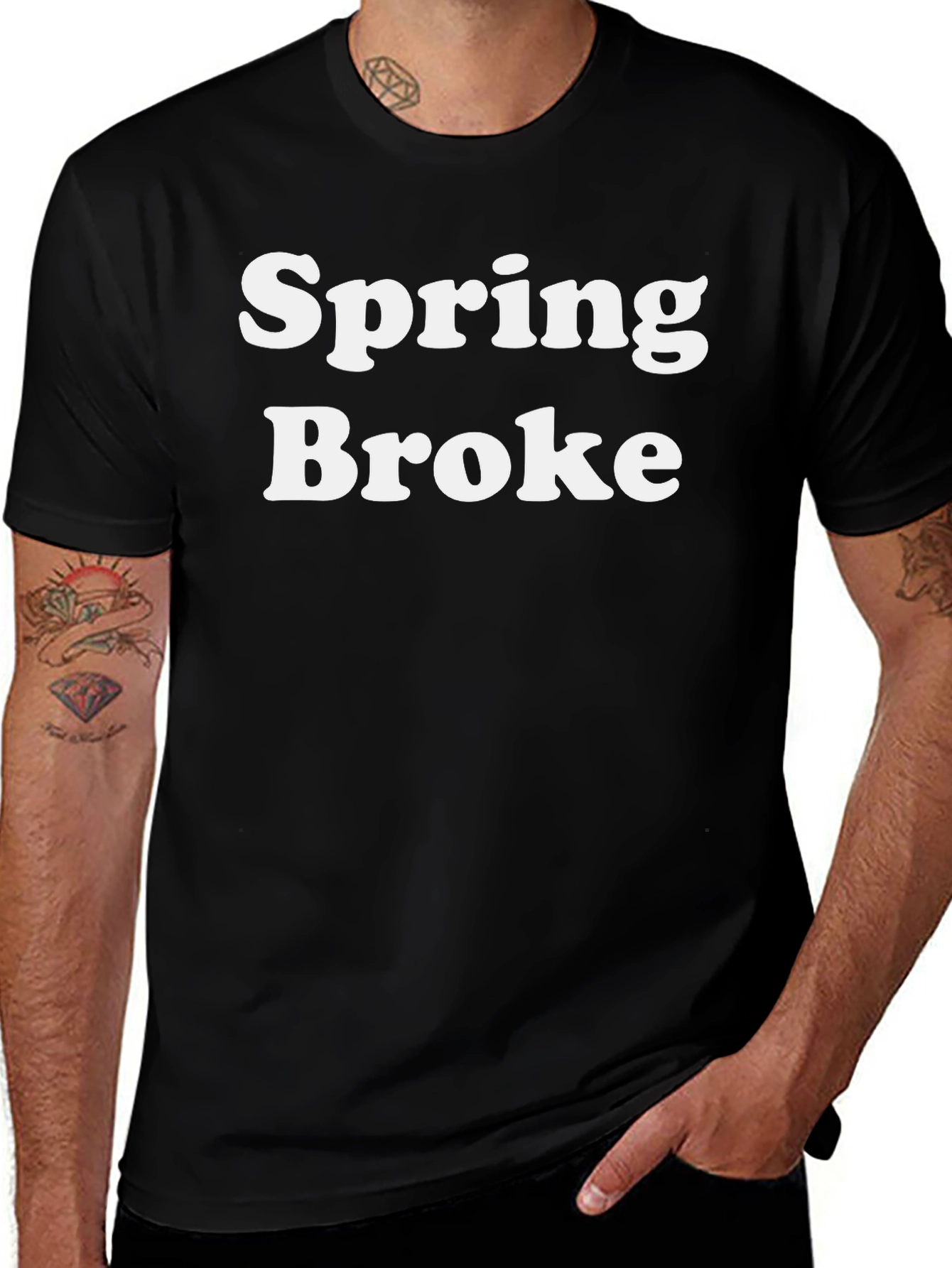 Spring Broke Black Graphic T-Shirt