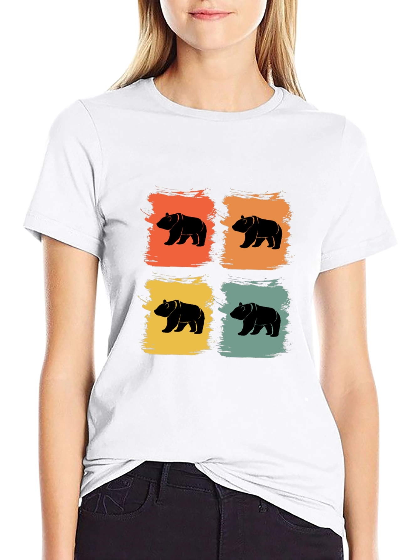 Retro Bear Graphic Tee - Mens Black T-Shirt