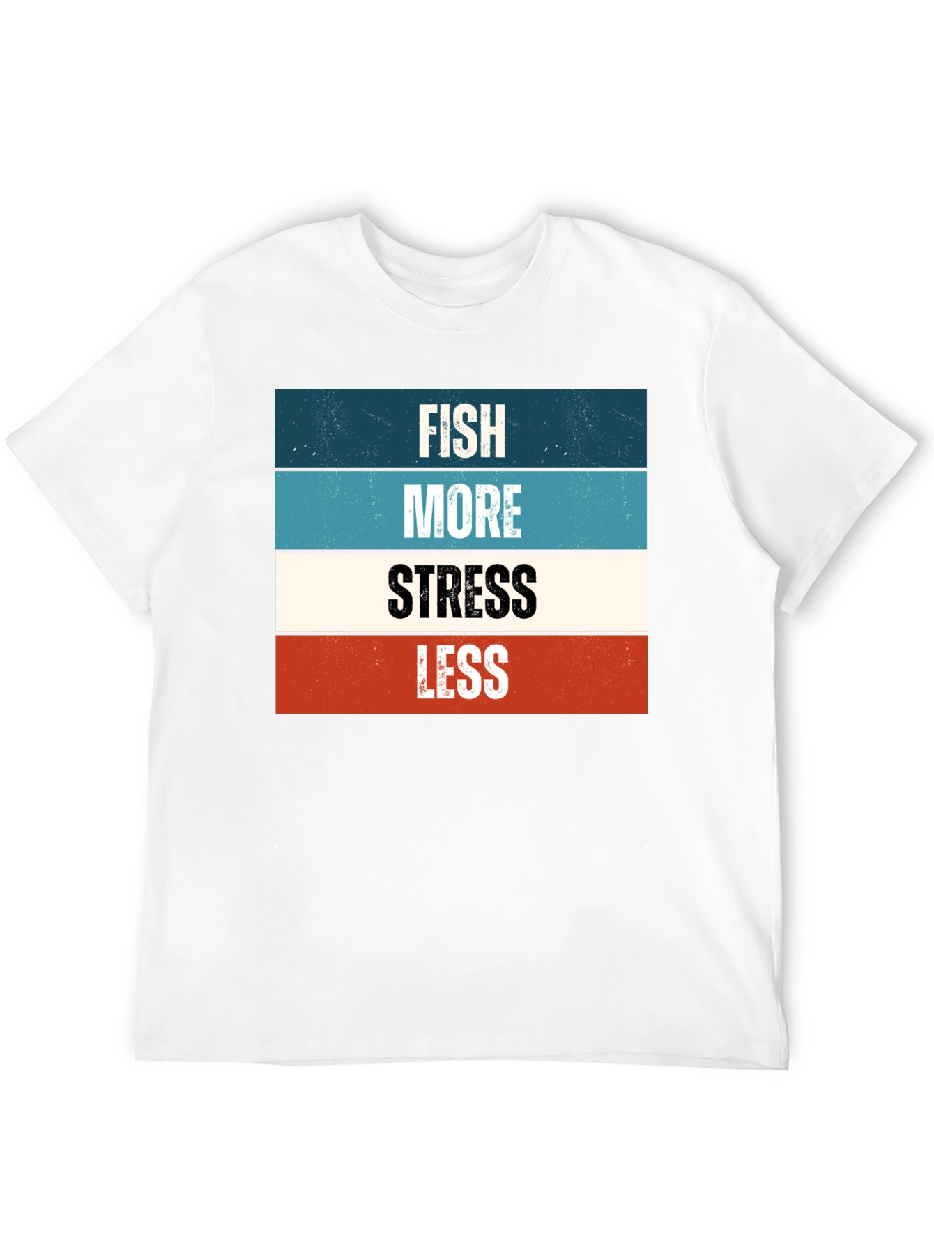 Fish More Stress Less Graphic Tee