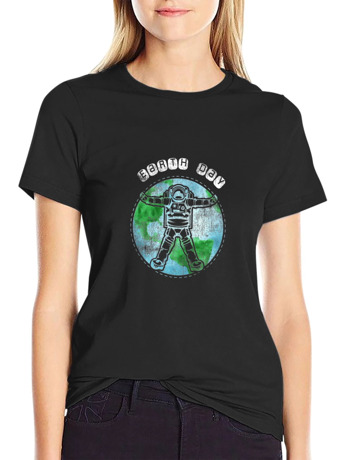 Earth Day Astronaut Graphic Tee - Black Unisex Shirt