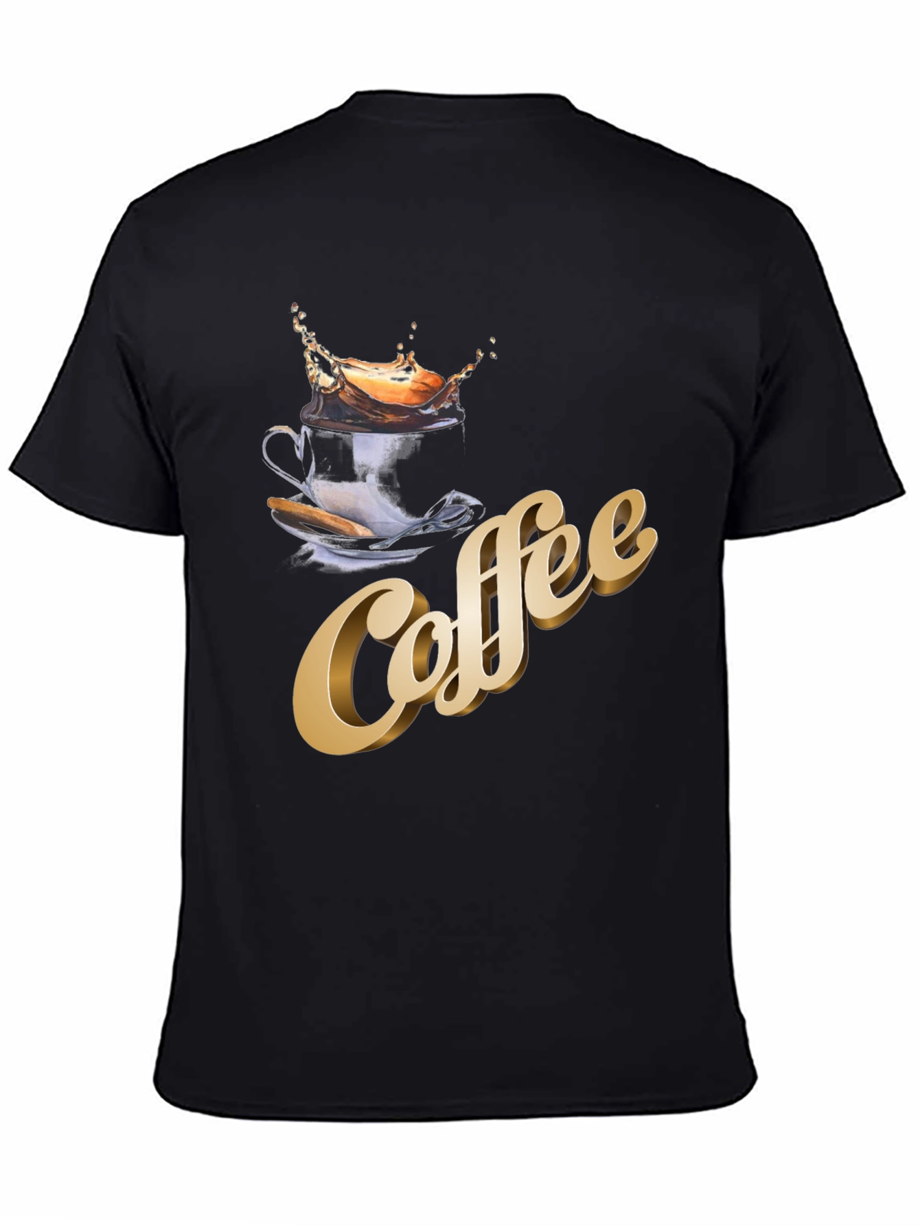 Coffee Splash Graphic T-Shirt - Premium Cotton Blend