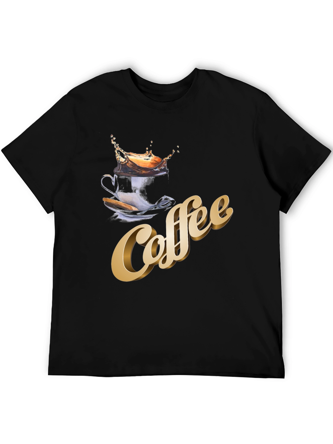 Coffee Splash Graphic T-Shirt - Premium Cotton Blend