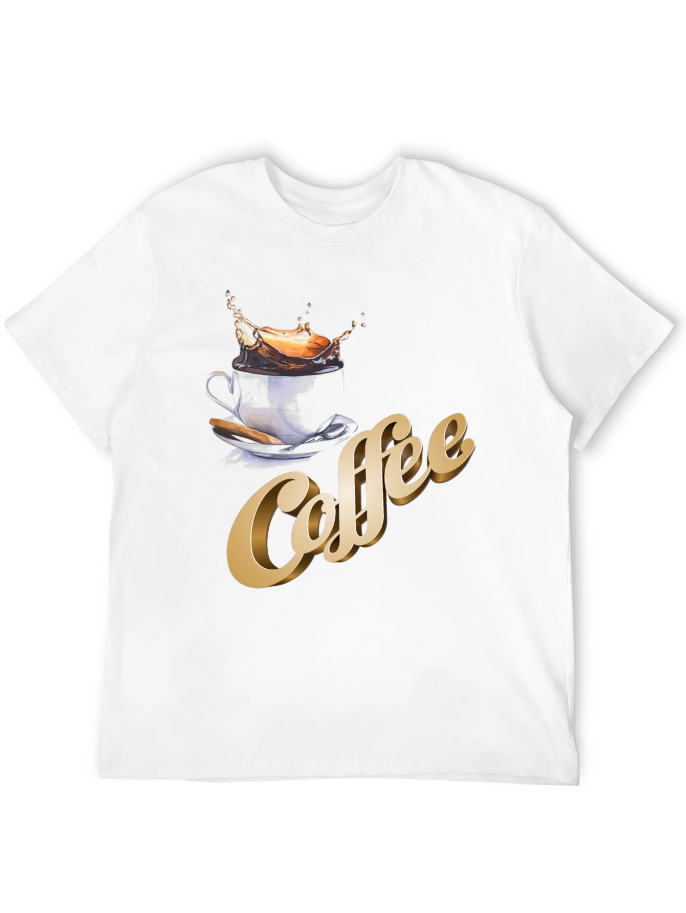 Coffee Splash Graphic T-Shirt - Premium Cotton Blend
