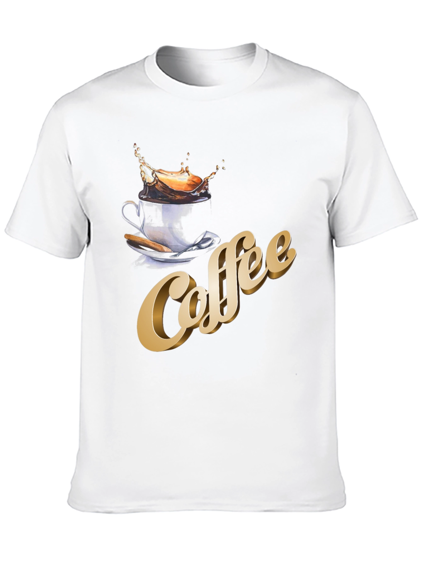 Coffee Splash Graphic T-Shirt - Premium Cotton Blend