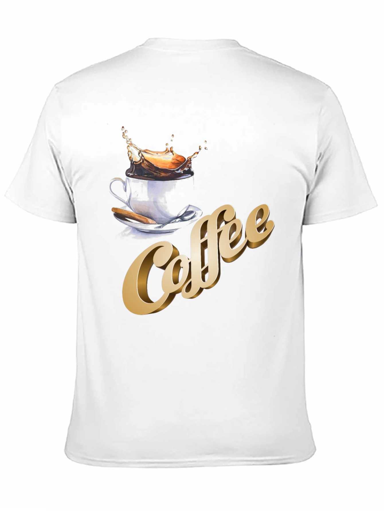 Coffee Splash Graphic T-Shirt - Premium Cotton Blend