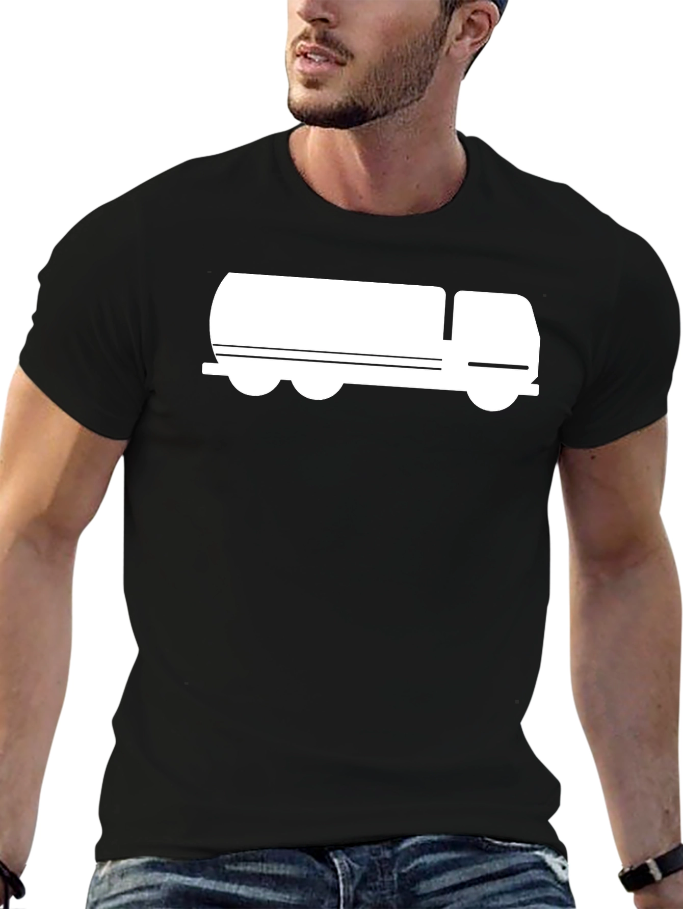 Tanker Truck Graphic Tee - Black Cotton
