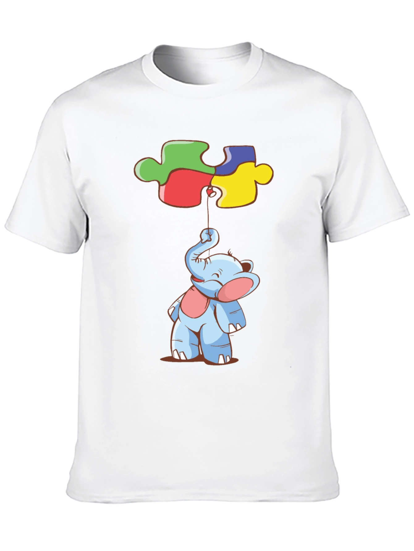 Elephant Autism Awareness Puzzle Piece T-Shirt