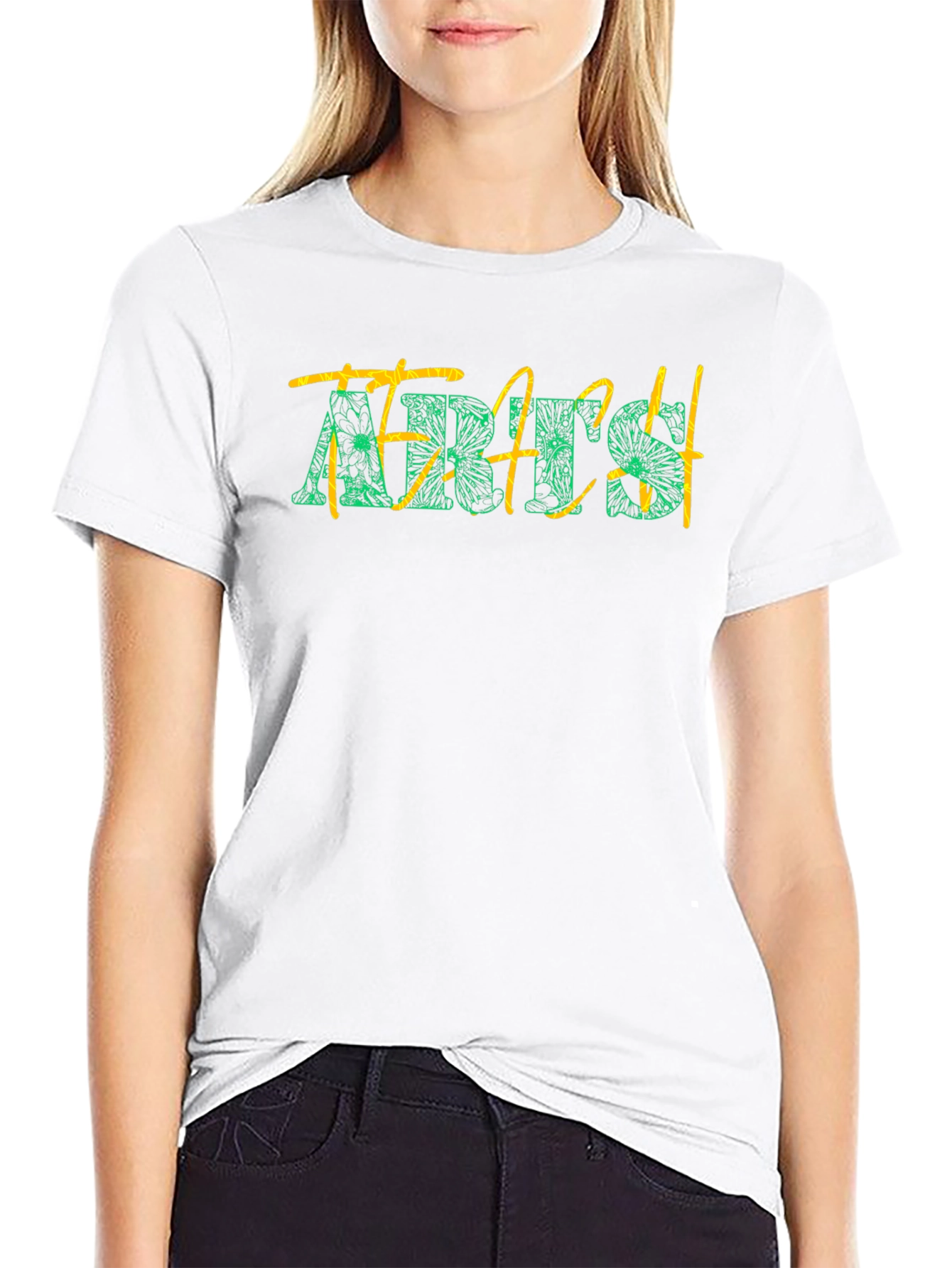 Floral Teach T-Shirt - Black