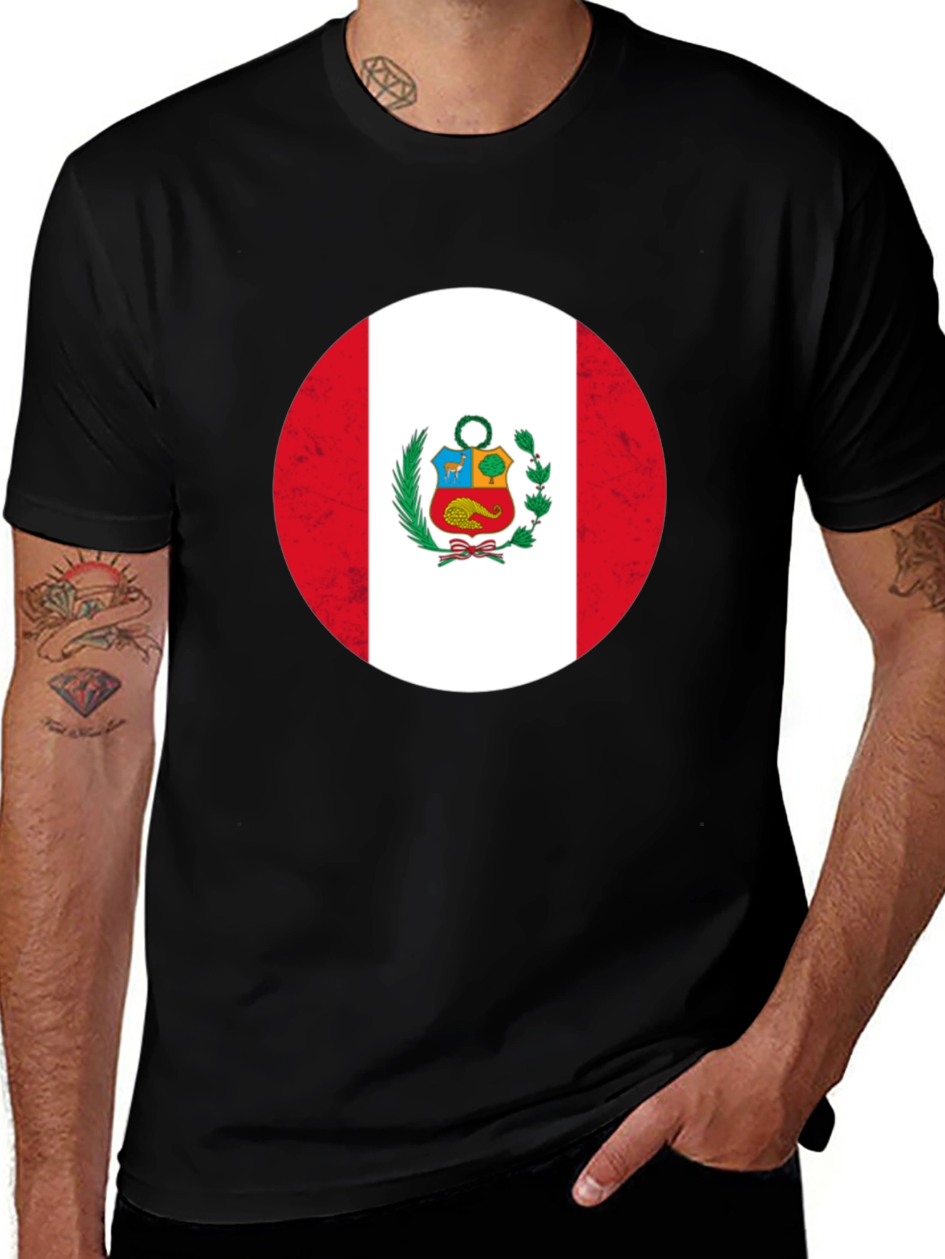 Peru Flag T-Shirt - Black Patriotic Tee