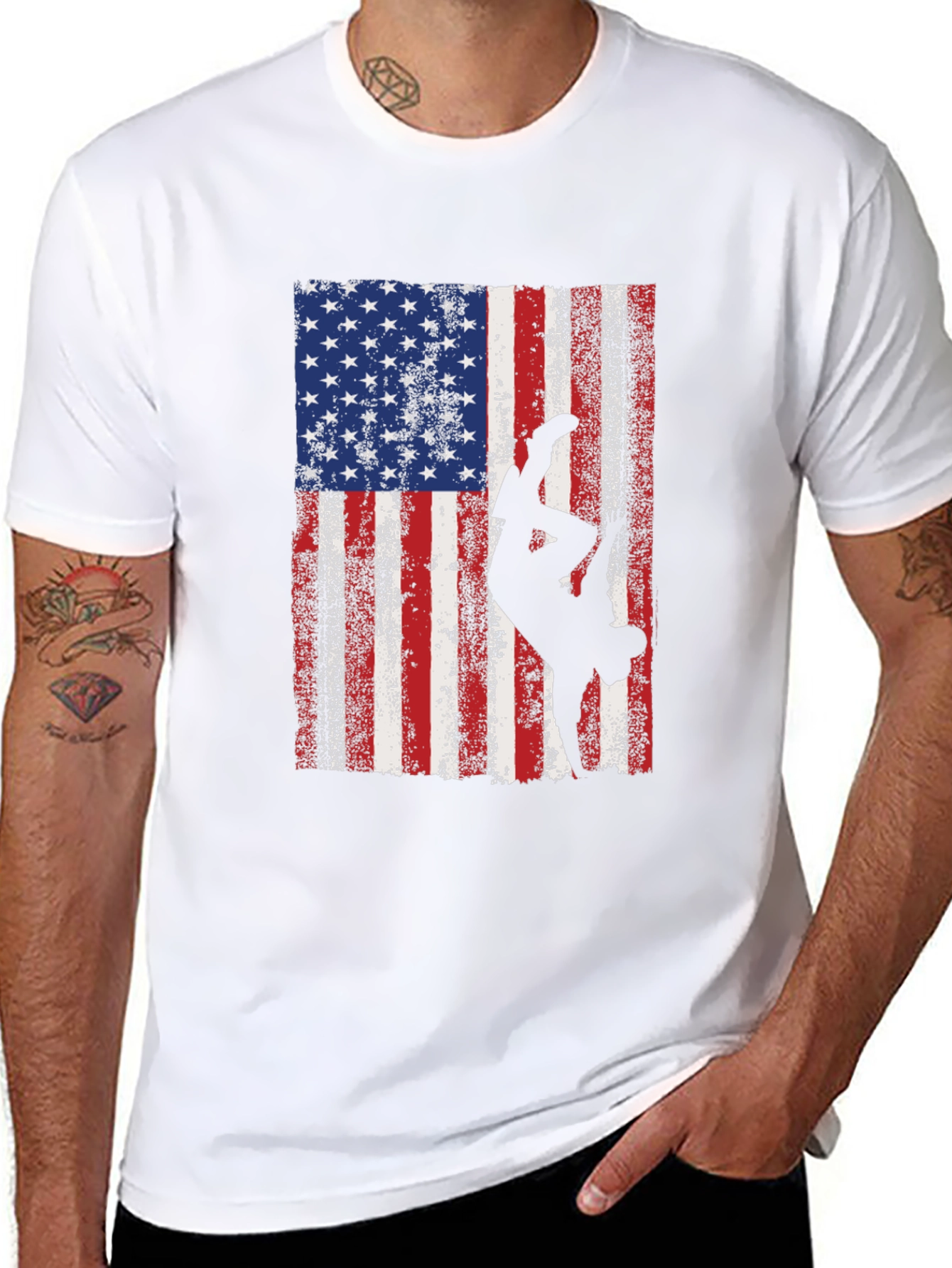 American Flag Breakdancer Graphic Tee