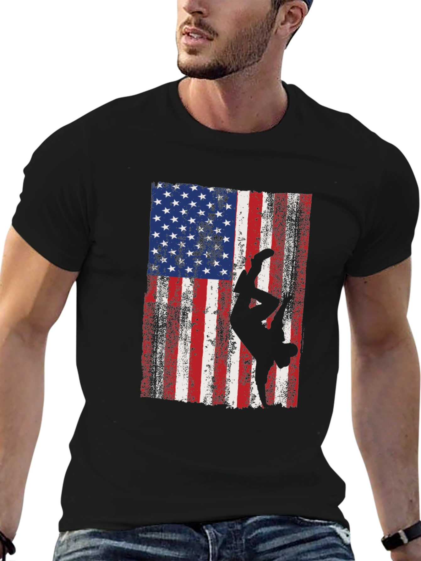 American Flag Breakdancer Graphic Tee