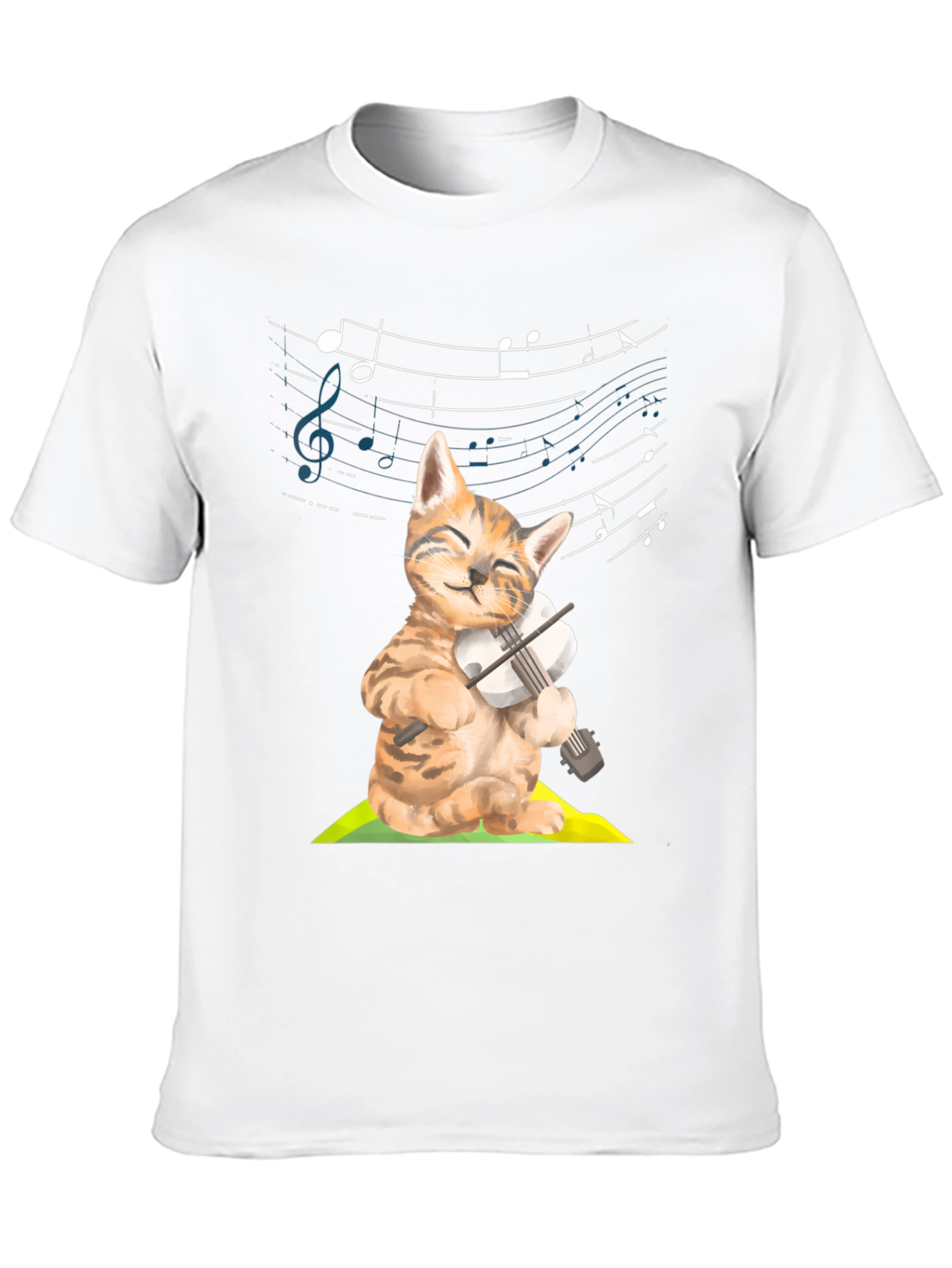 Cat Violinist Graphic Tee - Musical Kitty T-Shirt