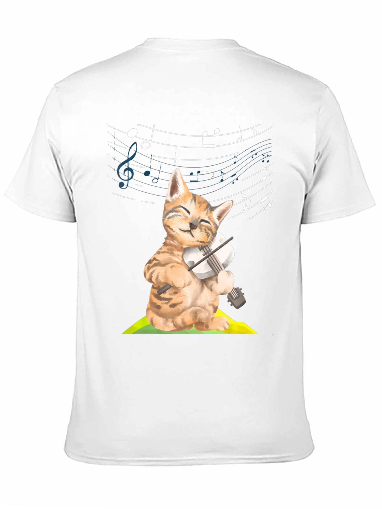 Cat Violinist Graphic Tee - Musical Kitty T-Shirt