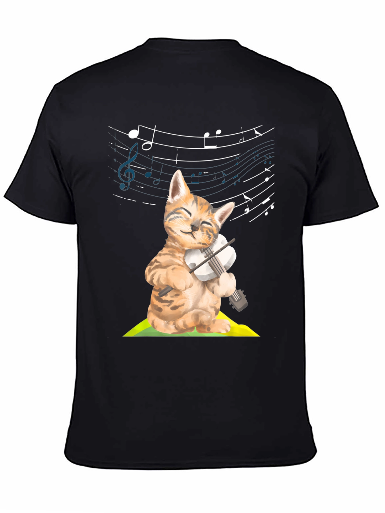 Cat Violinist Graphic Tee - Musical Kitty T-Shirt