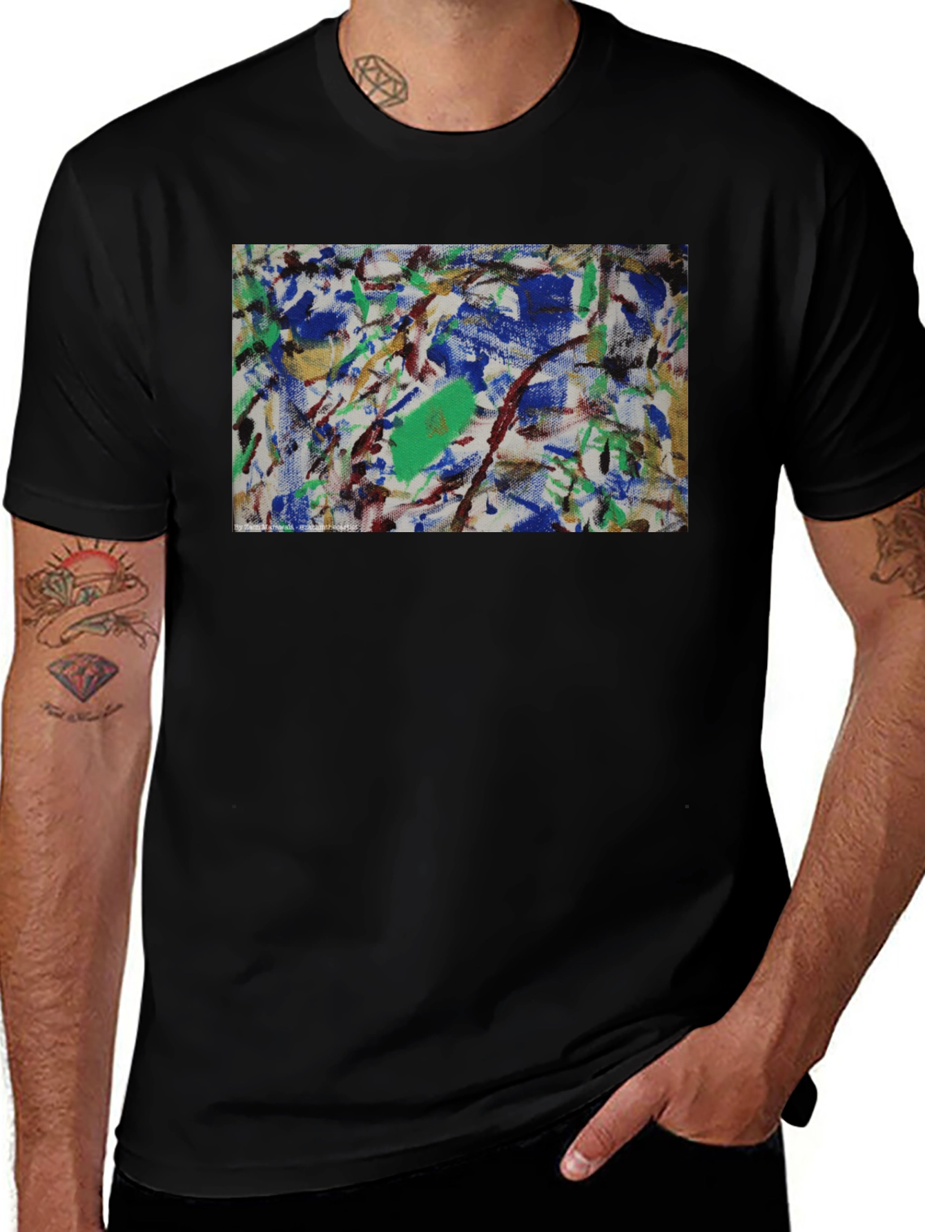 Abstract Art Graphic Tee - Modern Black T-Shirt