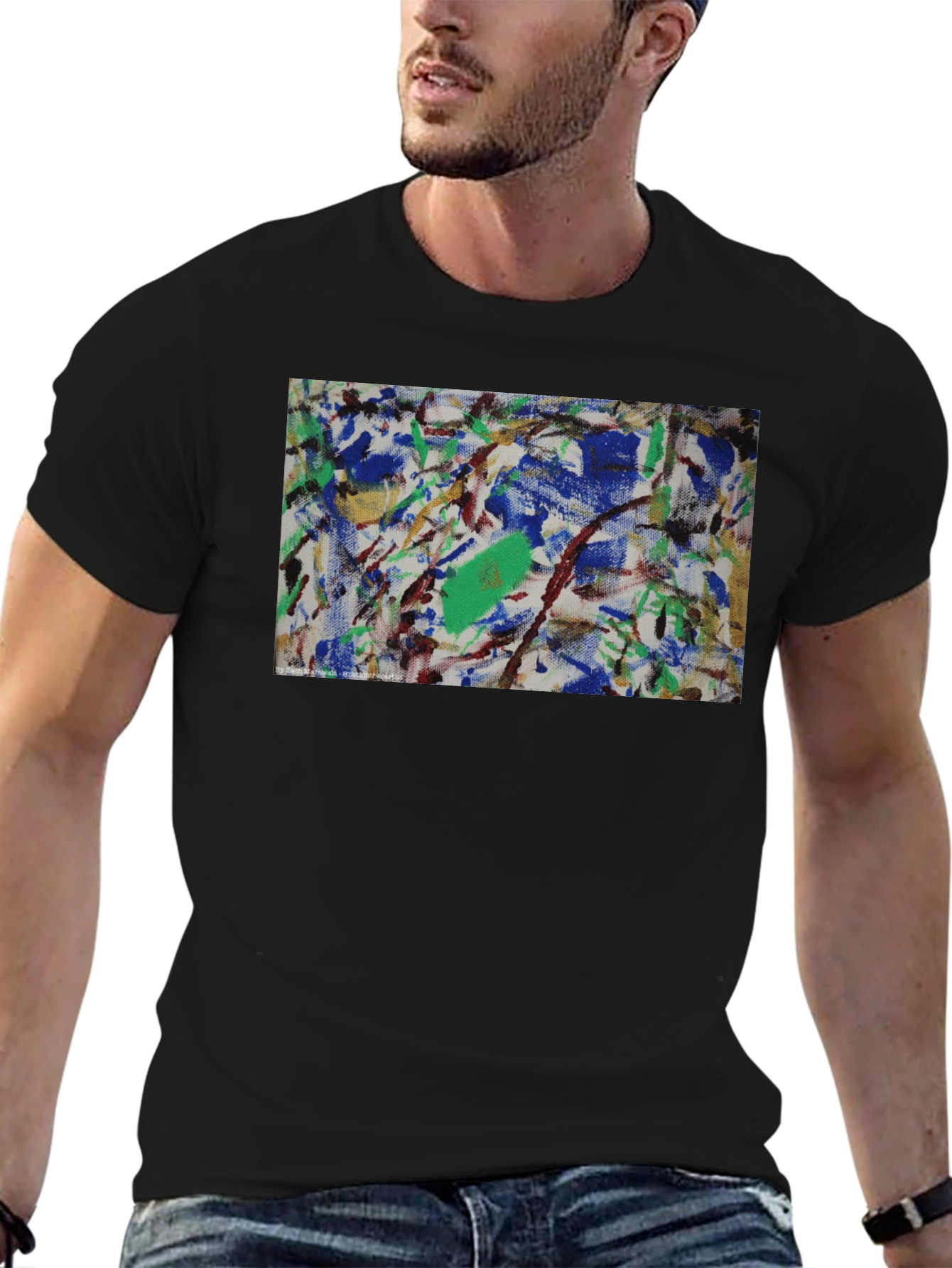 Abstract Art Graphic Tee - Modern Black T-Shirt