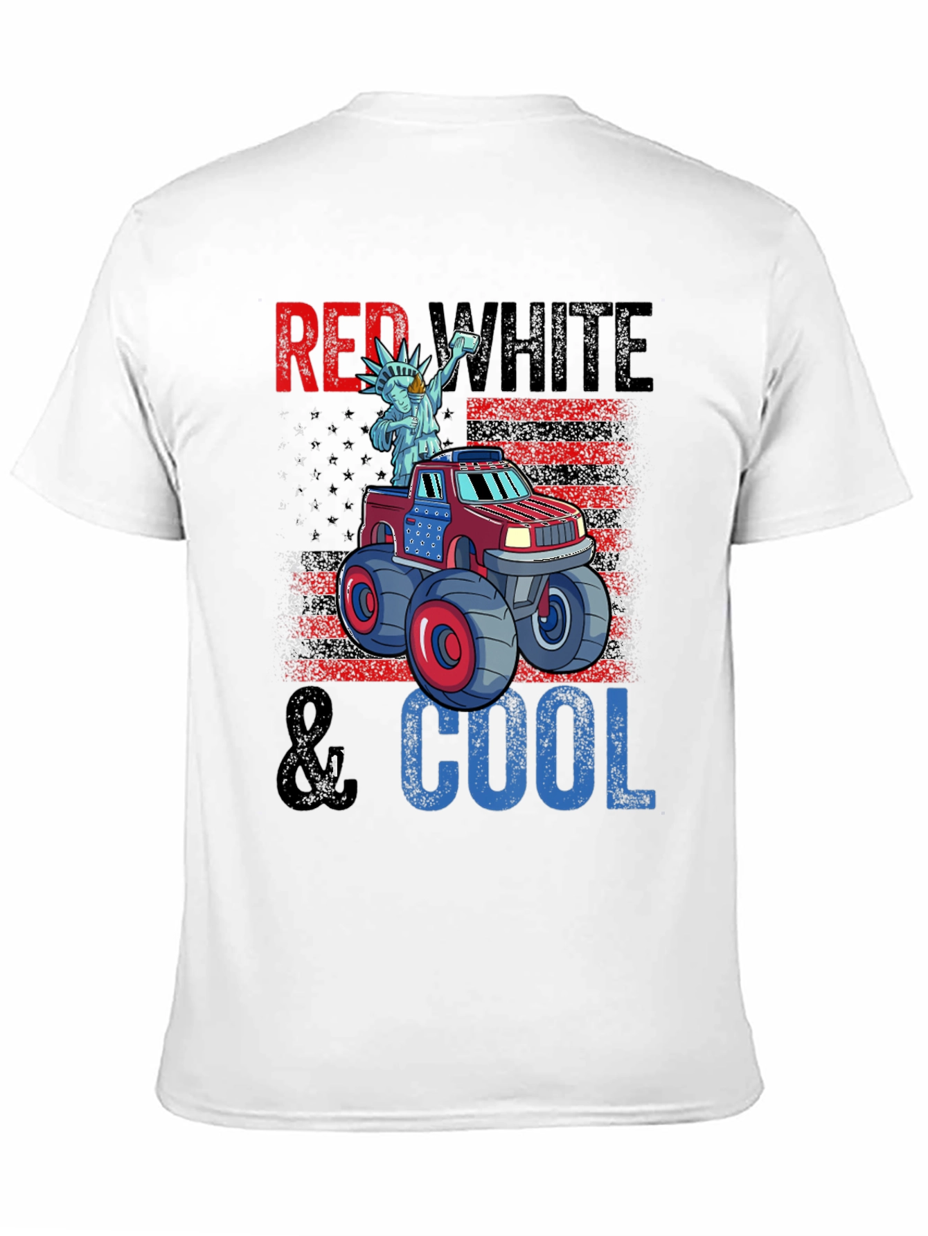 Red White & Cool Monster Truck Graphic T-Shirt