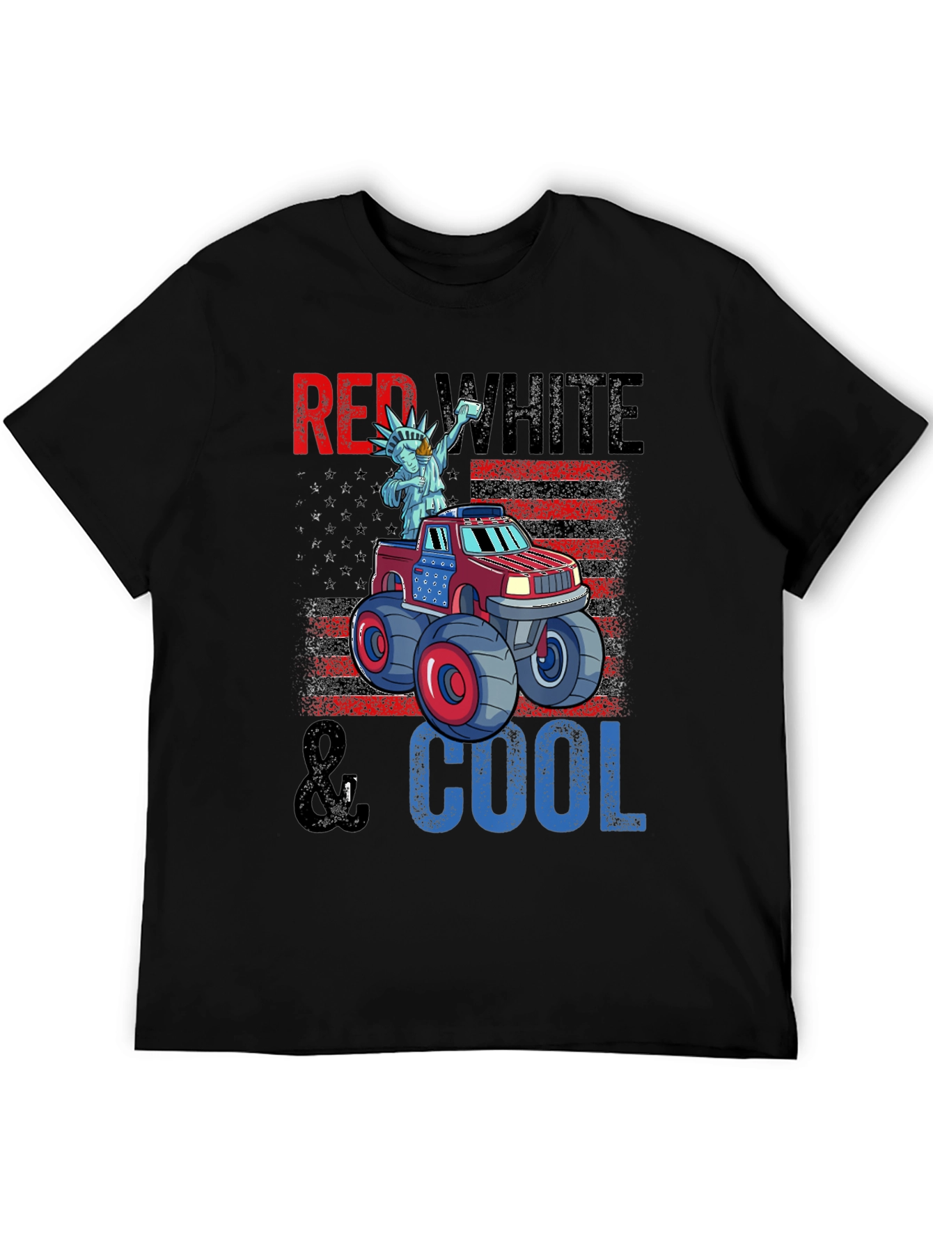 Red White & Cool Monster Truck Graphic T-Shirt