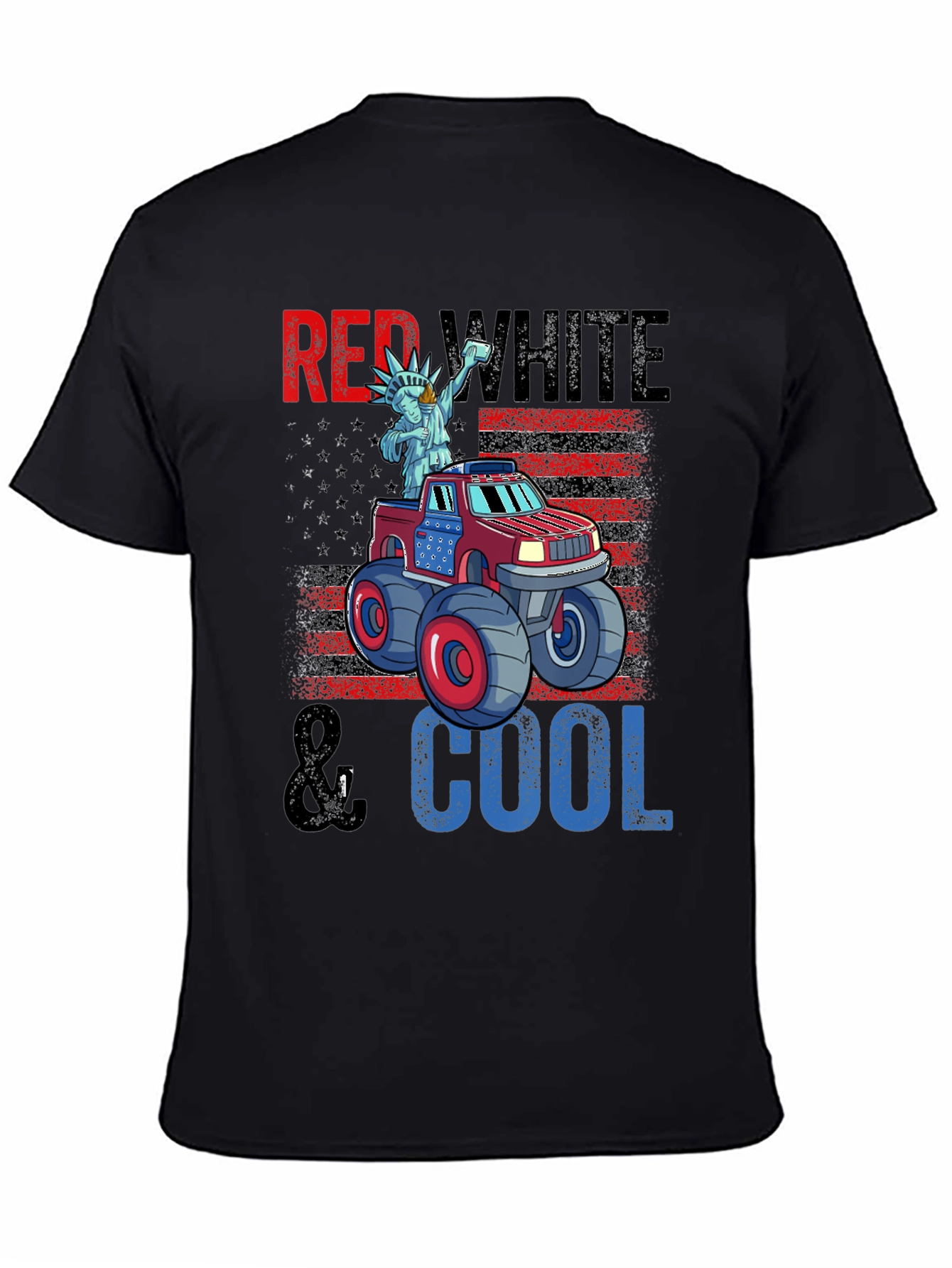 Red White & Cool Monster Truck Graphic T-Shirt