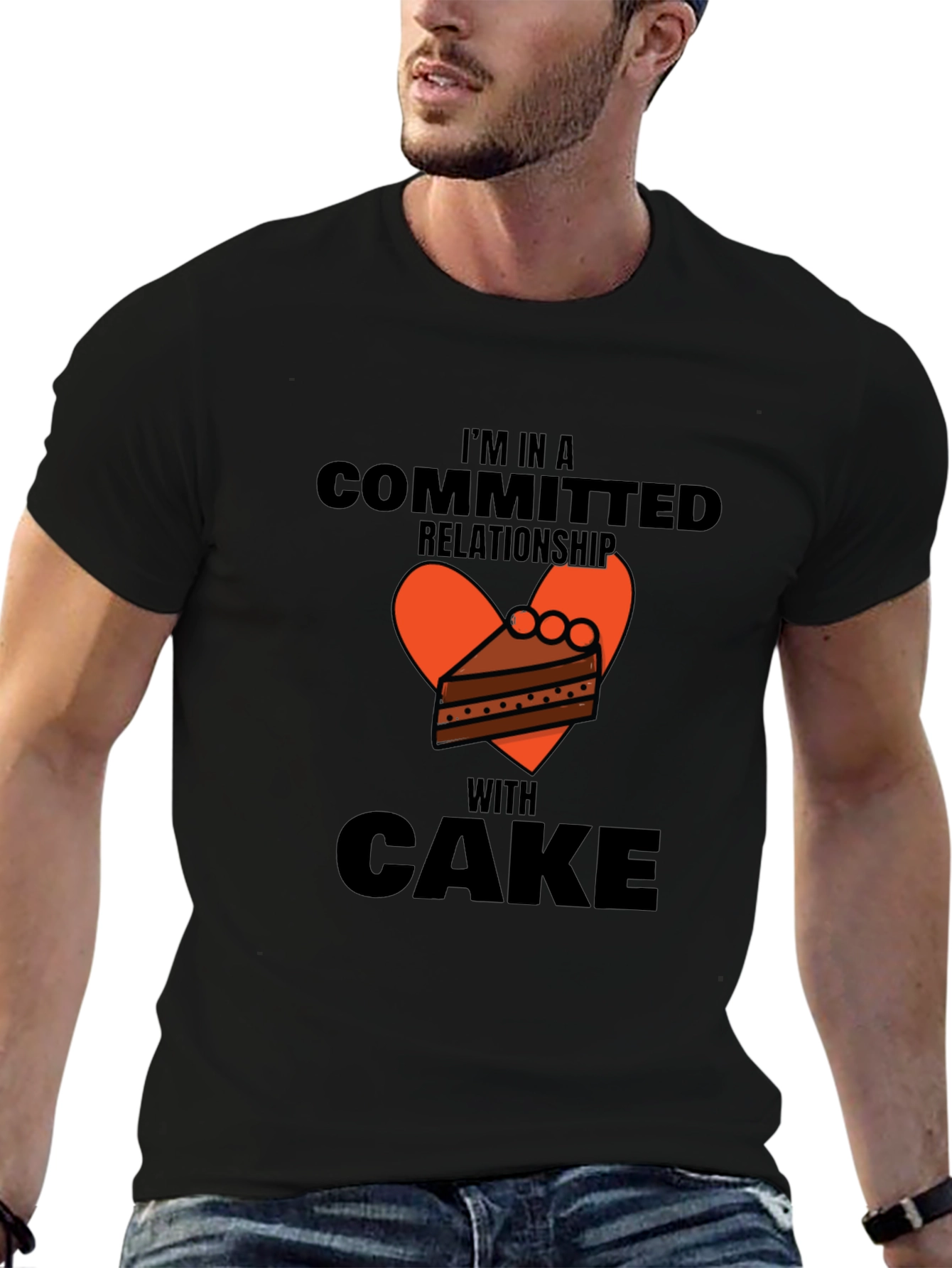 Committed to Cake Graphic Tee -  Novelty T-Shirt