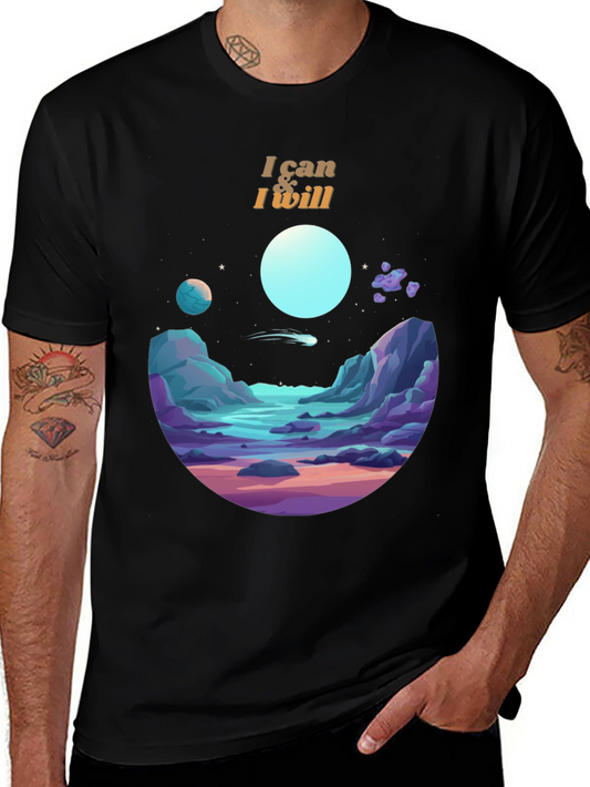 Cosmic Dreamer Tee: I Can & I Will Space Graphic T-Shirt