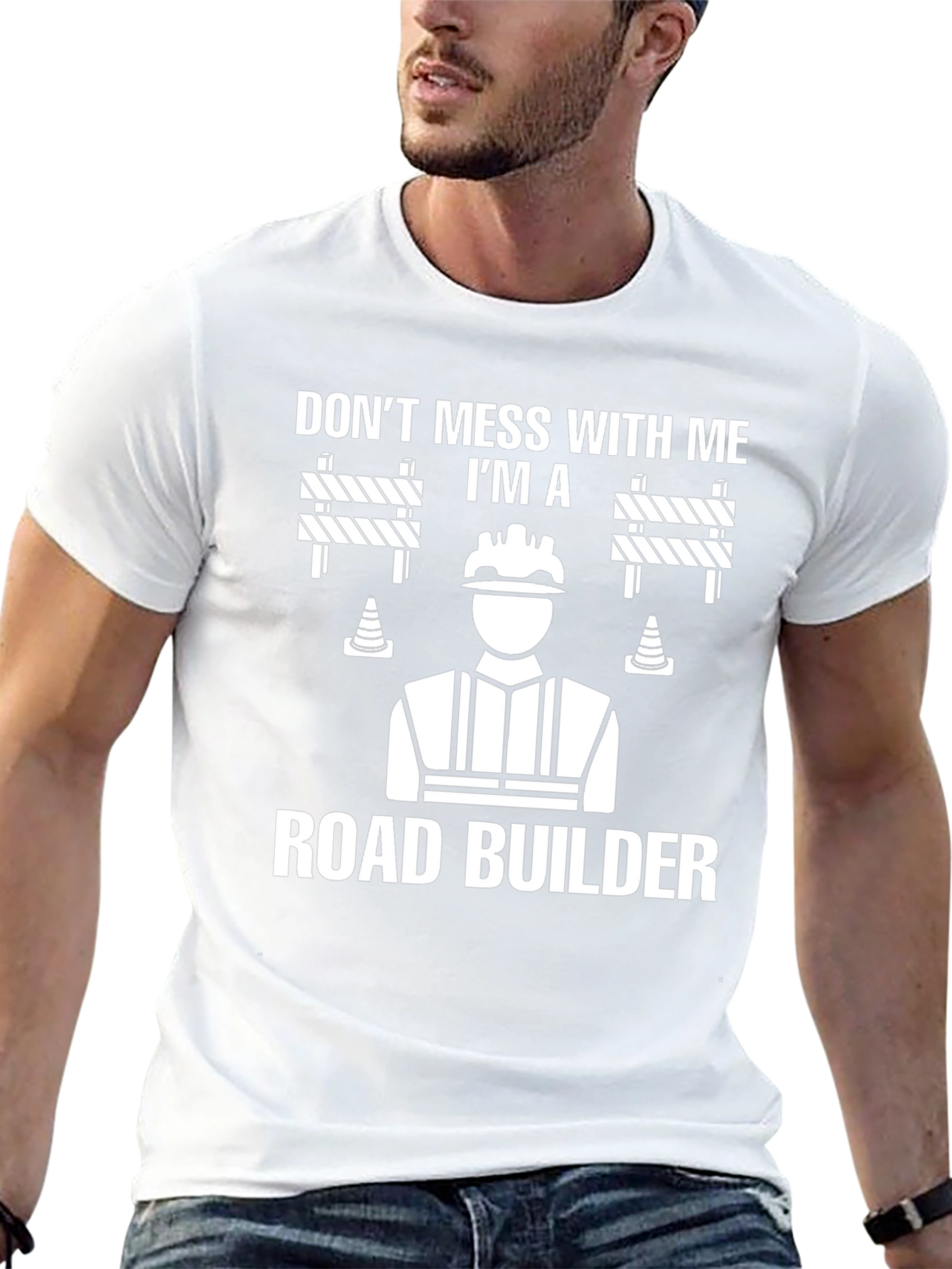 Road Builder Graphic T-Shirt - Construction Worker Apparel