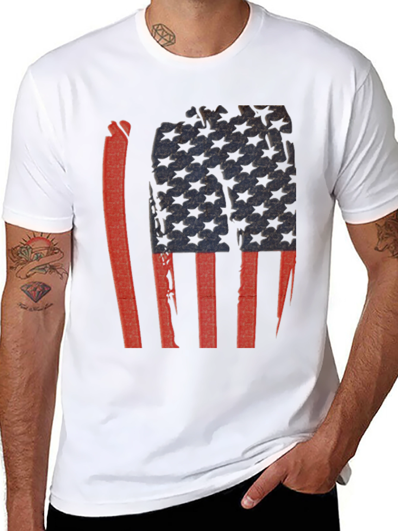 Distressed American Flag Graphic Tee