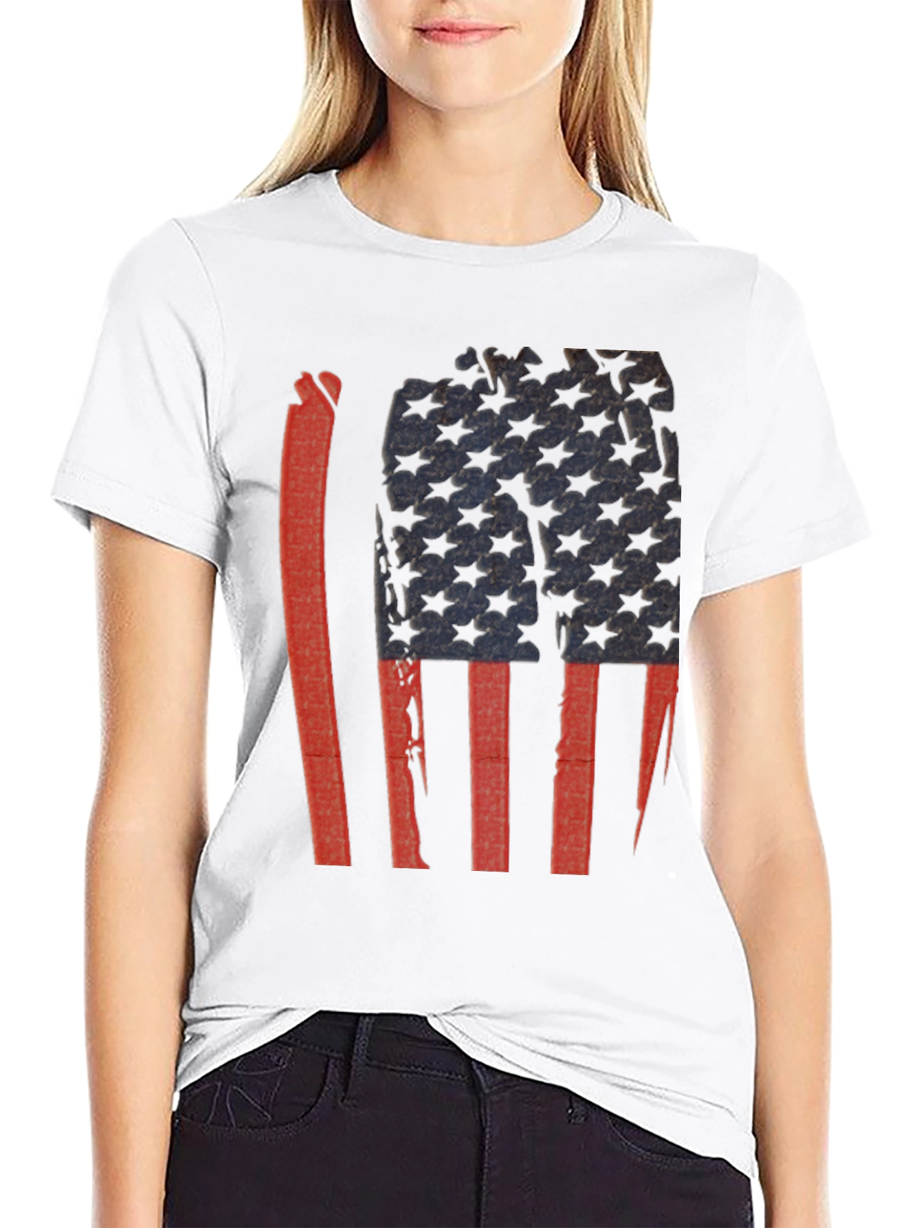 Distressed American Flag Graphic Tee