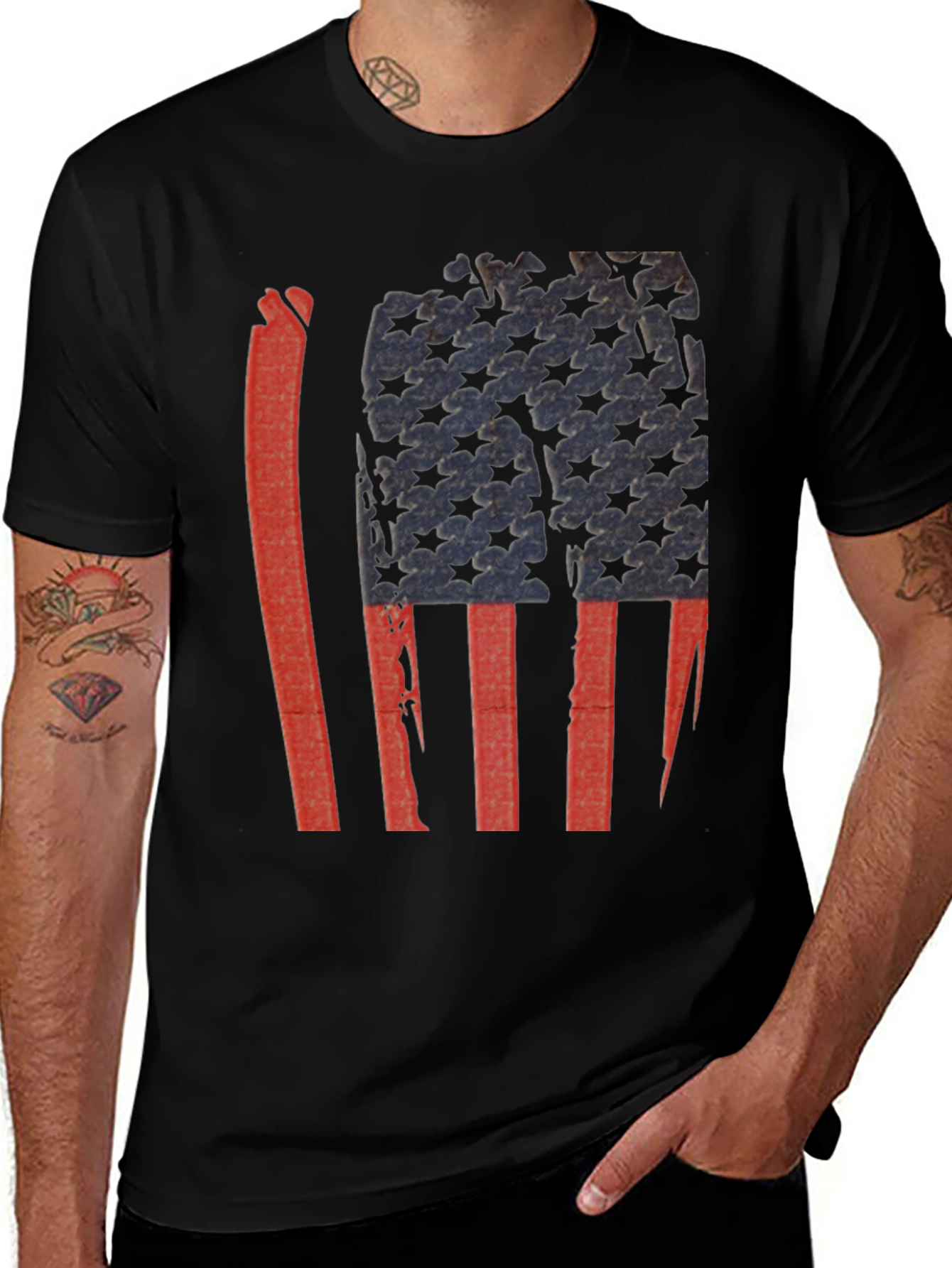 Distressed American Flag Graphic Tee