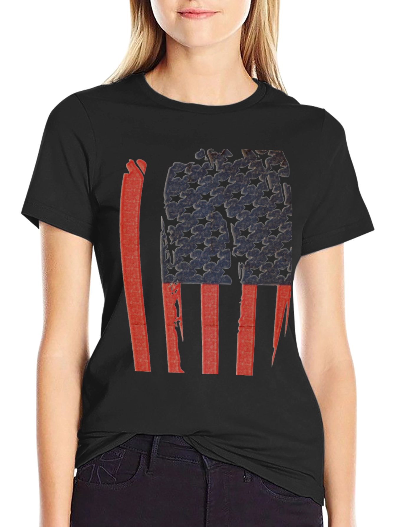 Distressed American Flag Graphic Tee