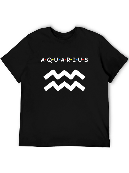 Aquarius Zodiac Black T-Shirt