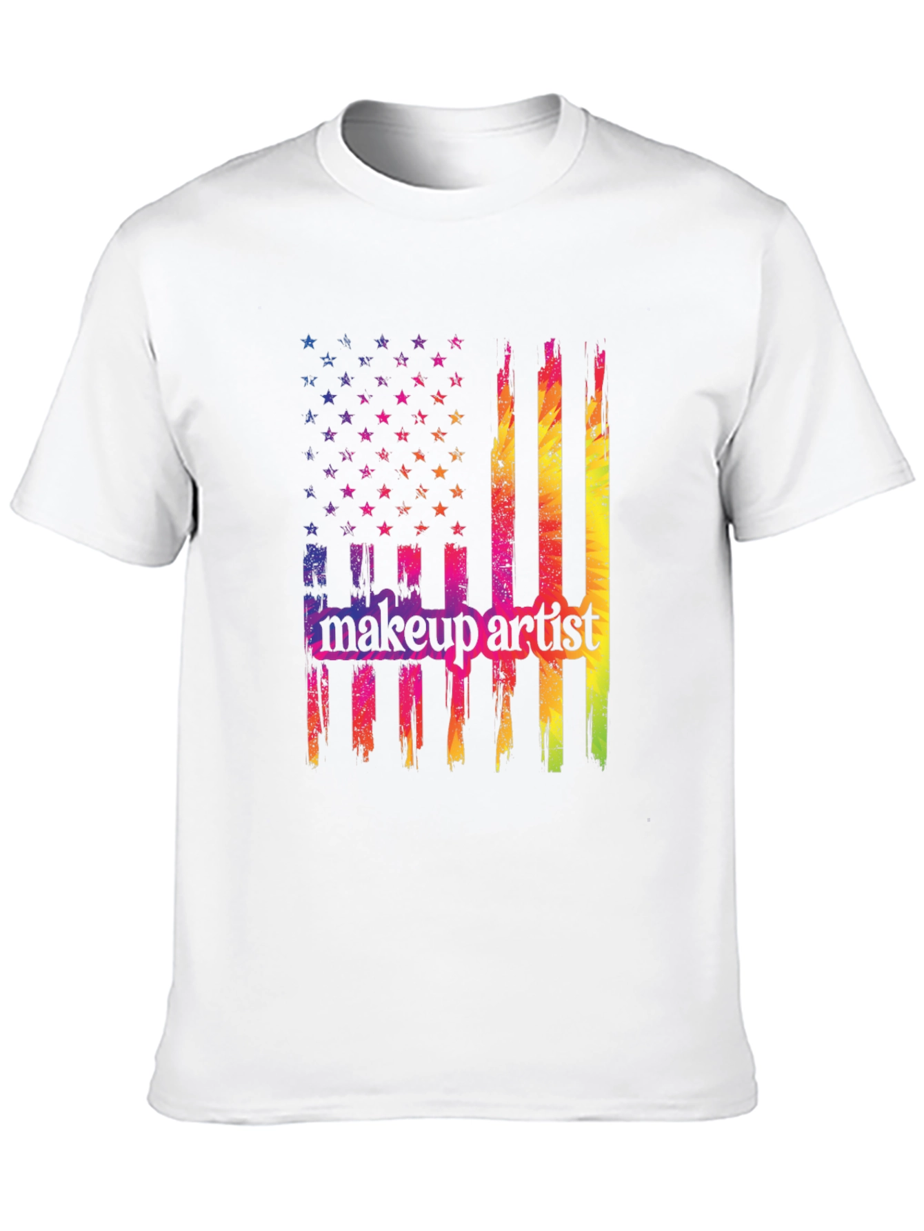 Makeup Artist American Flag Graphic T-Shirt