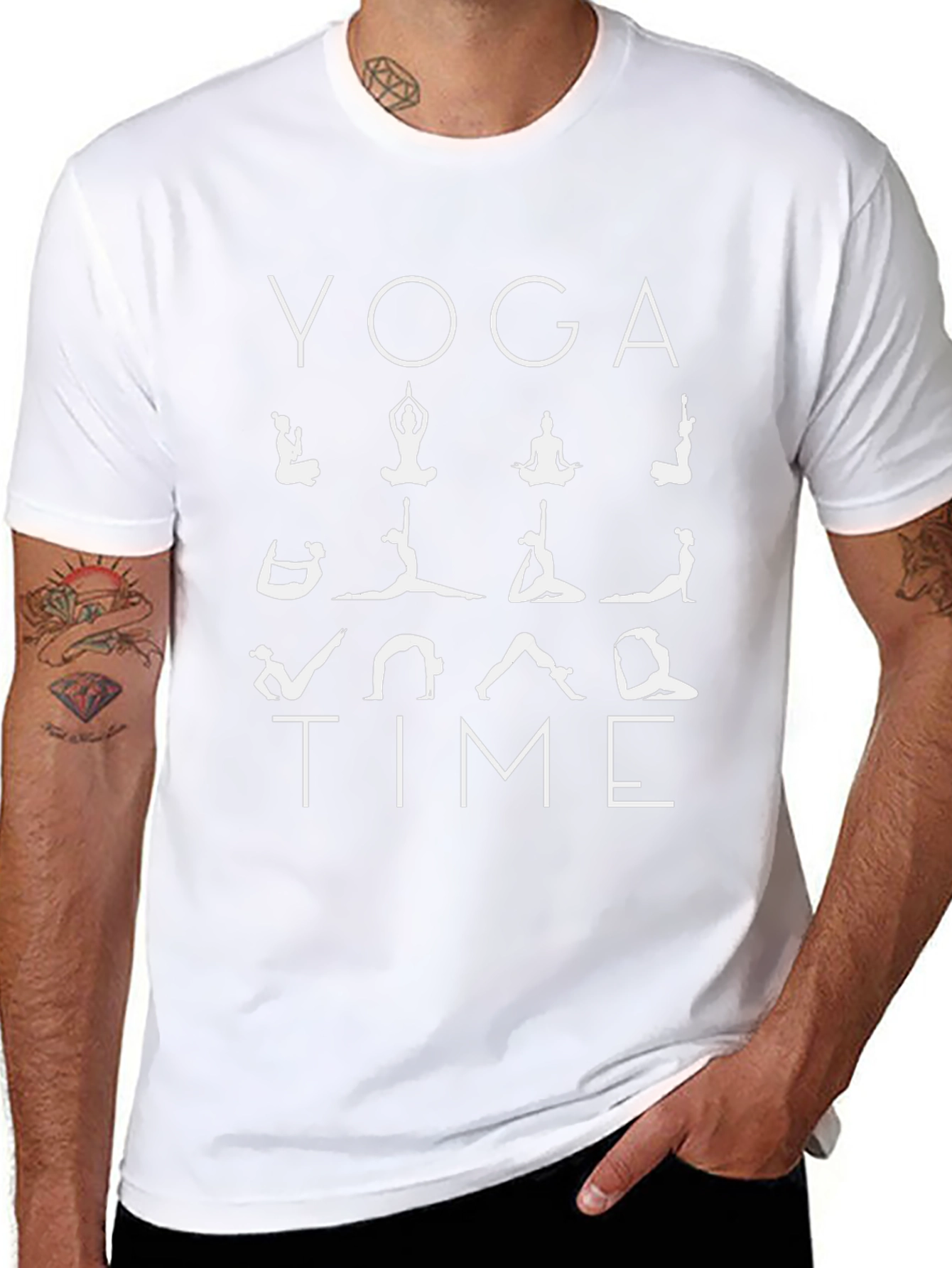 Yoga Time Black Graphic T-Shirt