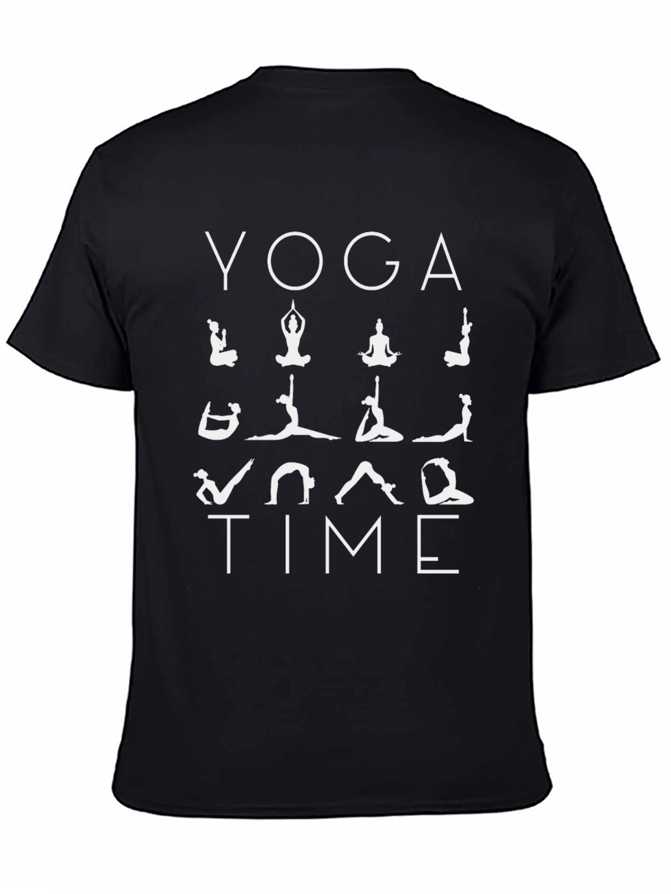 Yoga Time Black Graphic T-Shirt