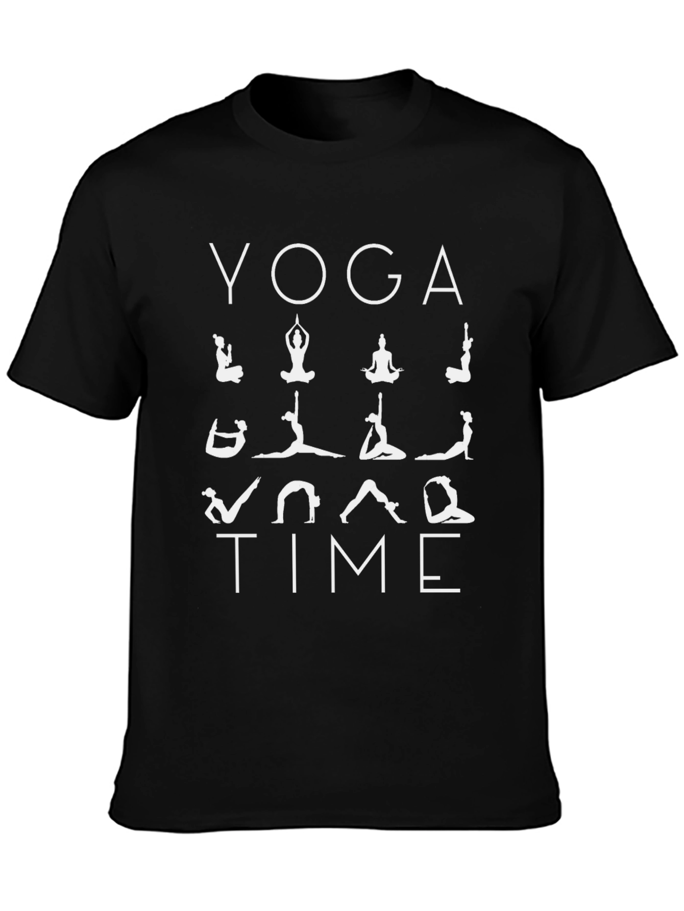 Yoga Time Black Graphic T-Shirt