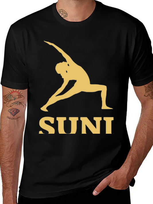 SUNI Yoga T-Shirt - Black Cotton Blend