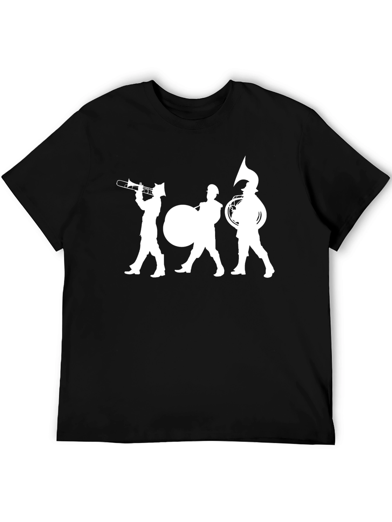 Marching Band Silhouette Black T-Shirt
