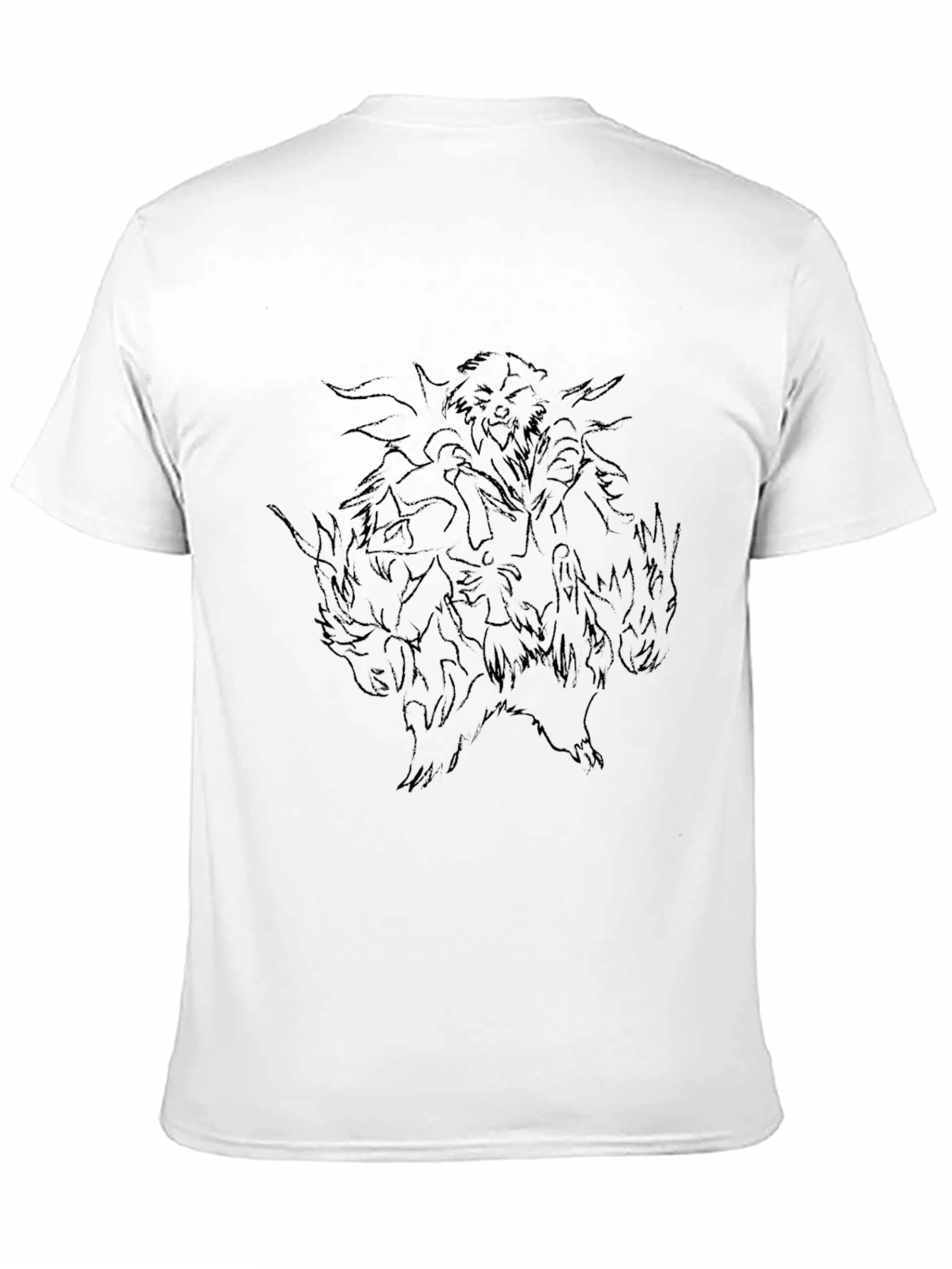 Mens Black Graphic Tee - Abstract Design
