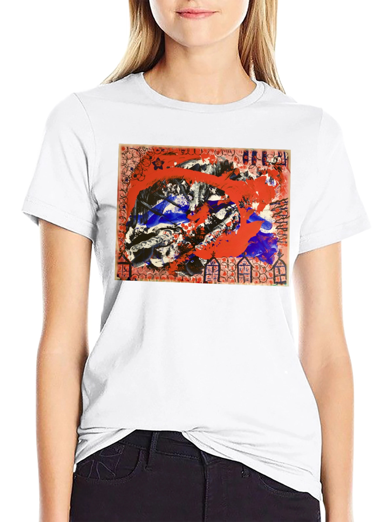 Abstract Art Graphic Tee - Mens Black T-Shirt