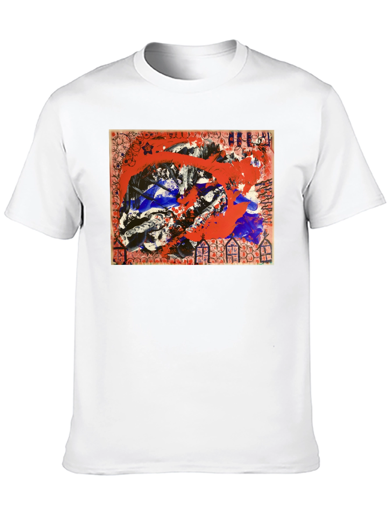 Abstract Art Graphic Tee - Mens Black T-Shirt