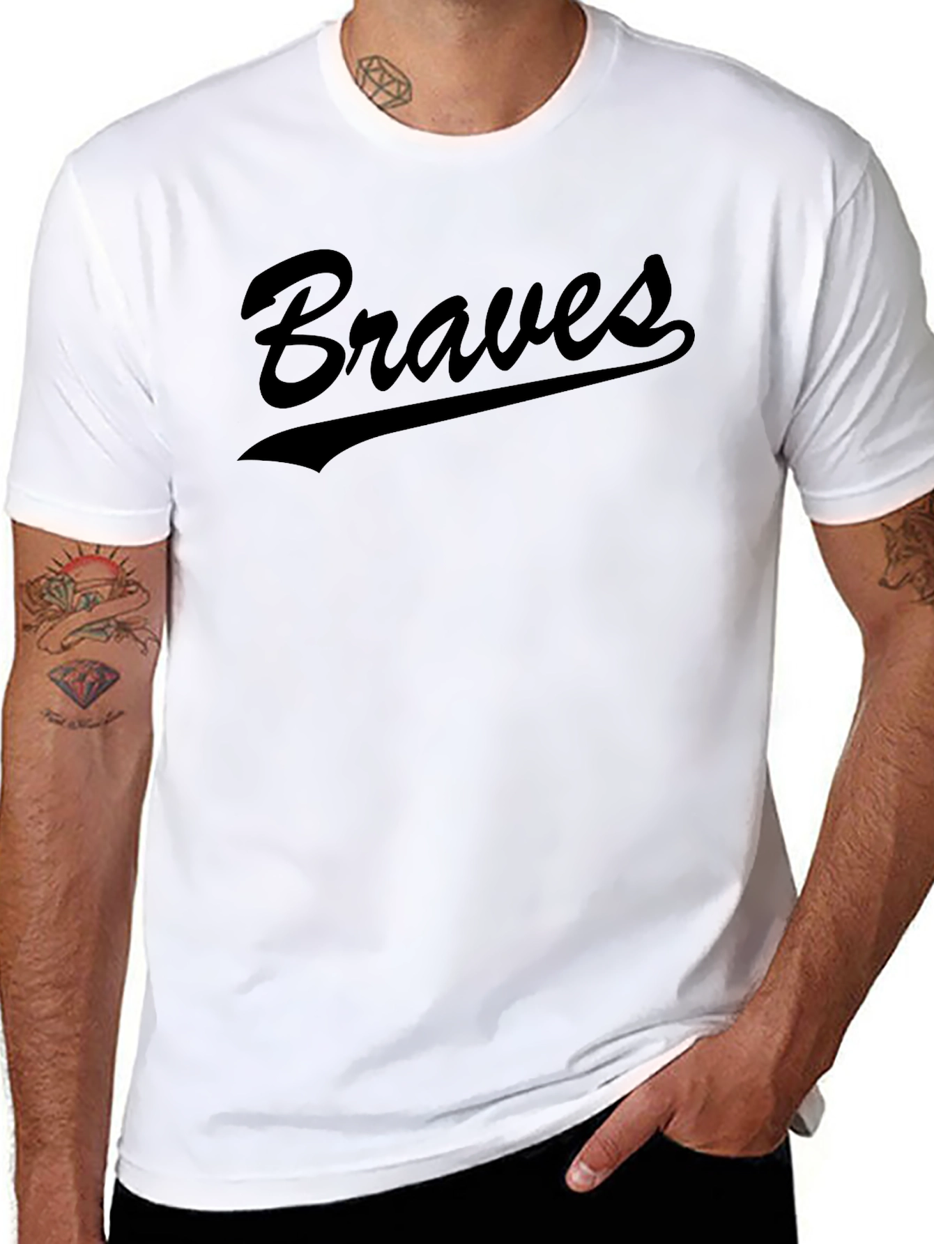 Braves T-Shirt - Black Baseball Fan Apparel
