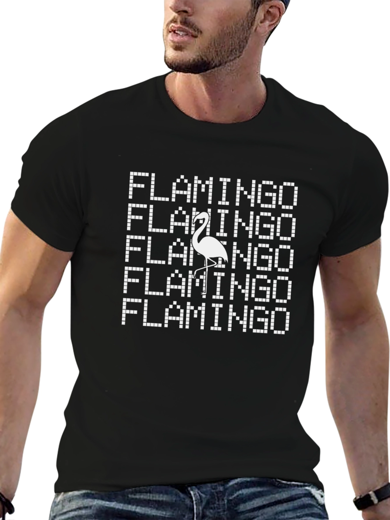 Retro Flamingo Pixel T-Shirt - Cool Graphic Tee