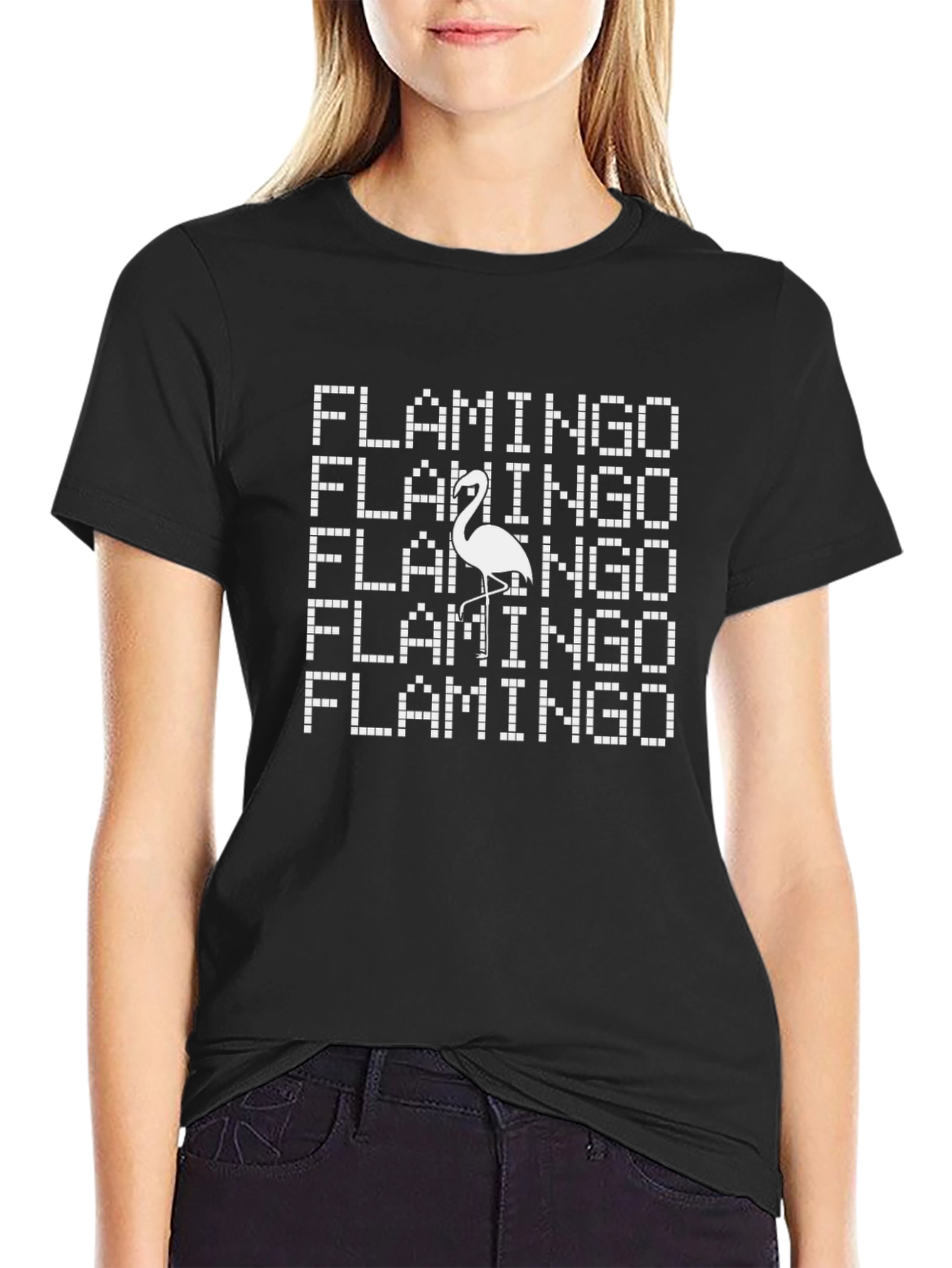 Retro Flamingo Pixel T-Shirt - Cool Graphic Tee
