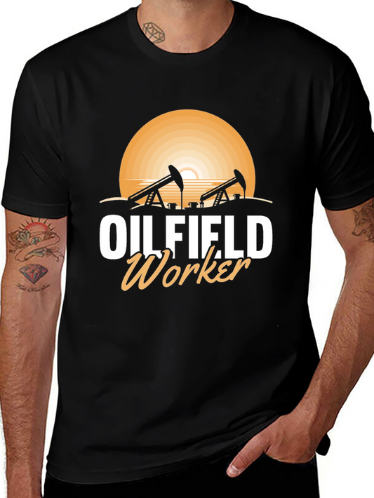 Oilfield Worker T-Shirt - Black Graphic Tee