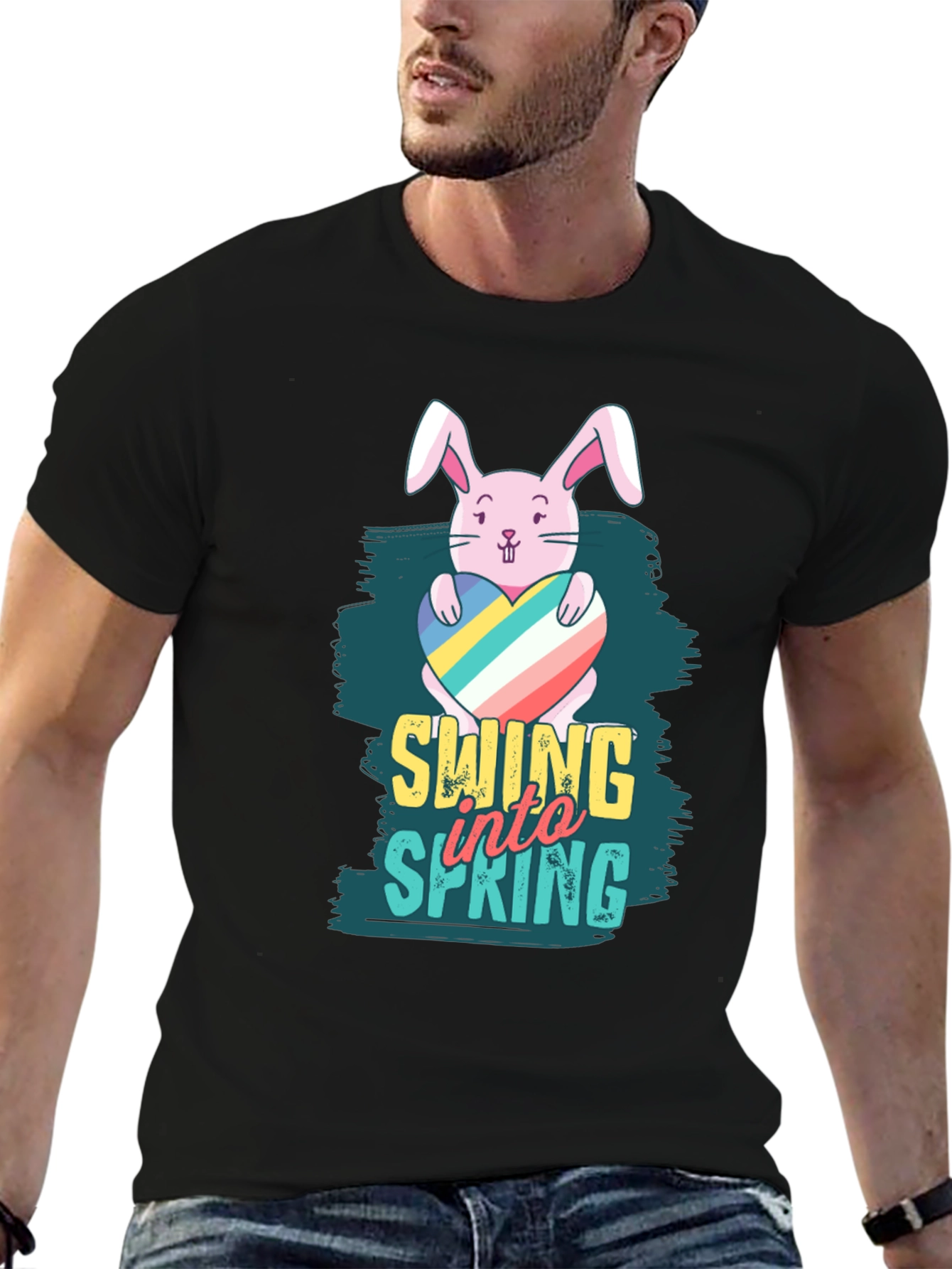 Swing into Spring Easter Bunny T-Shirt