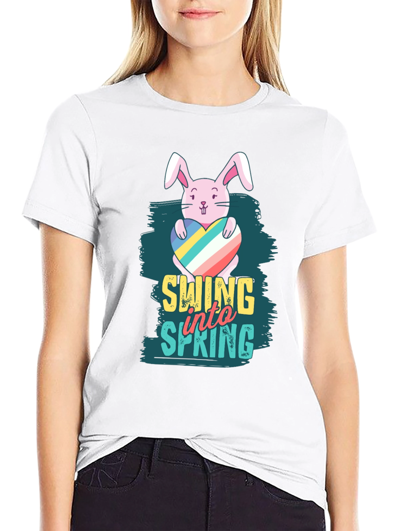 Swing into Spring Easter Bunny T-Shirt