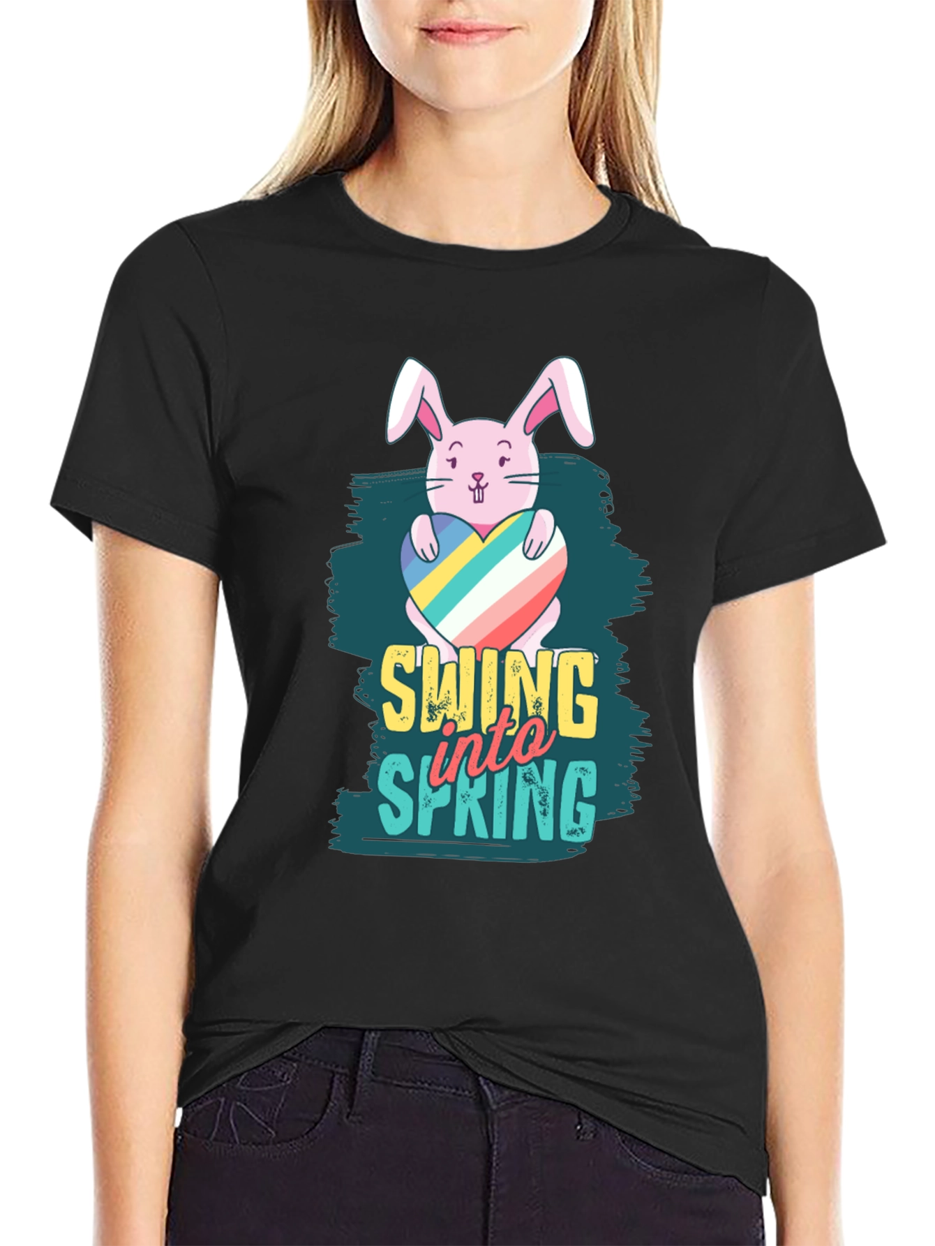 Swing into Spring Easter Bunny T-Shirt