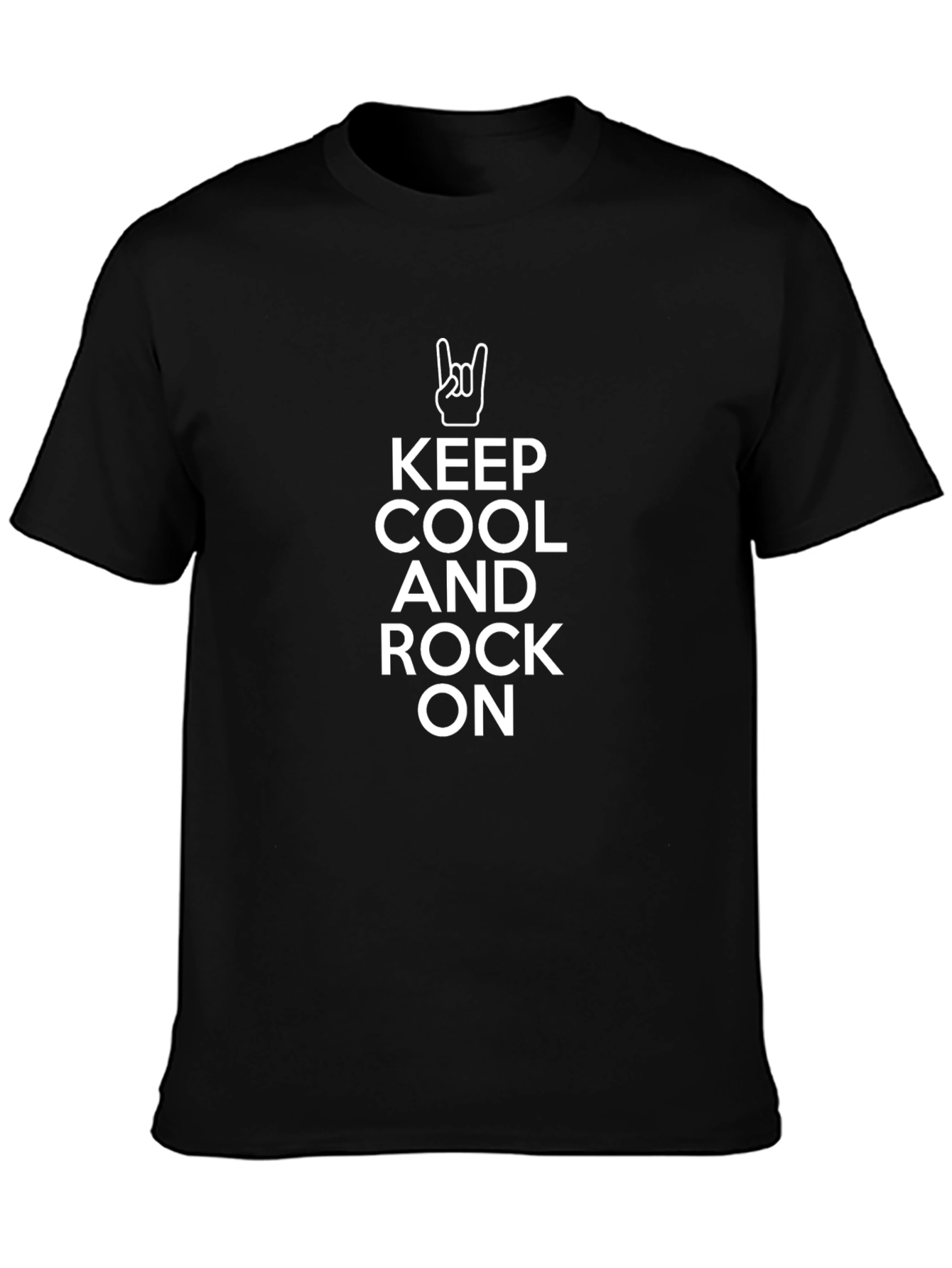 Keep Cool and Rock On Black Graphic Tee